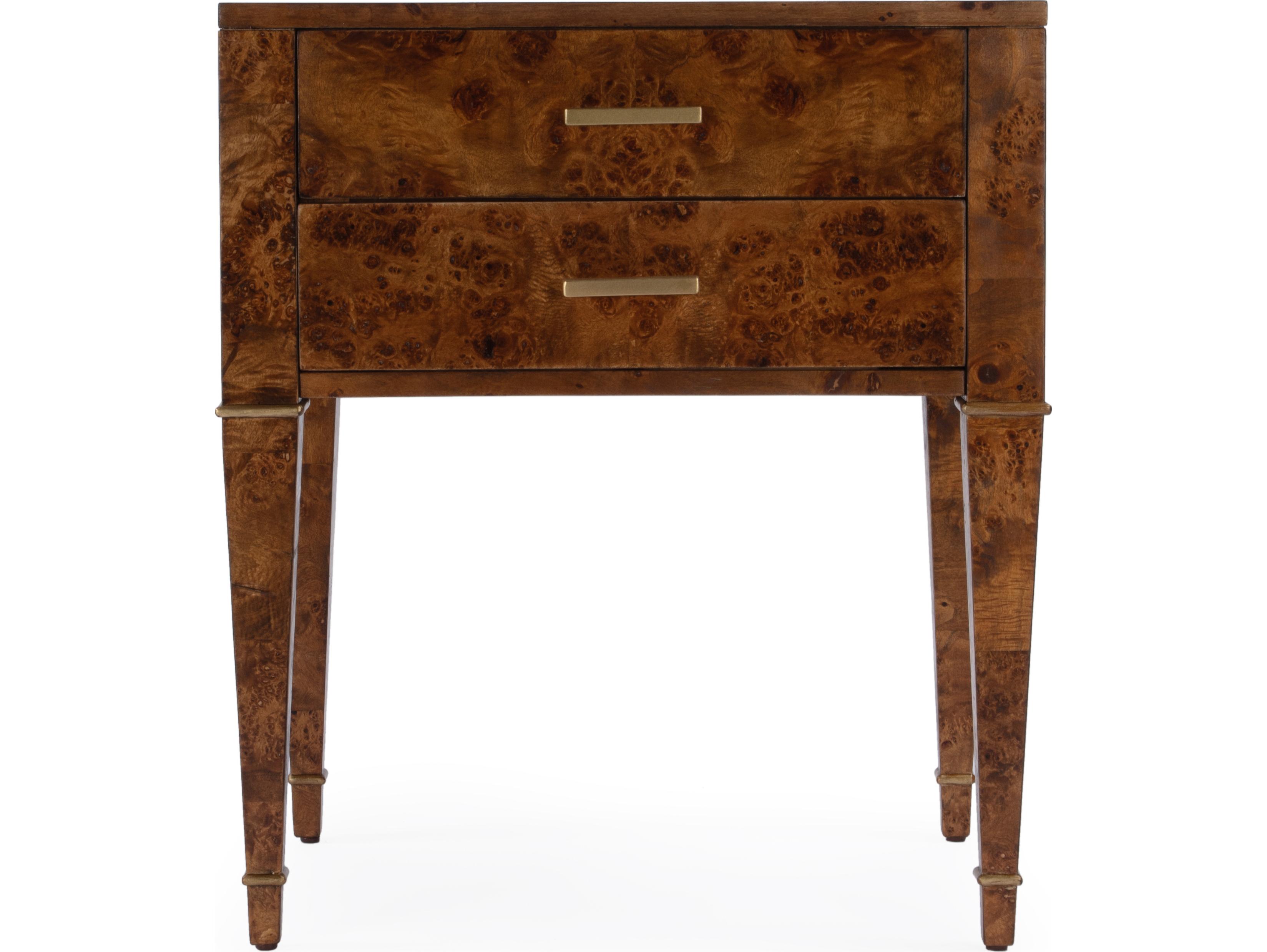 Butler Kai Rectangular Wood Traditional Burl End Table