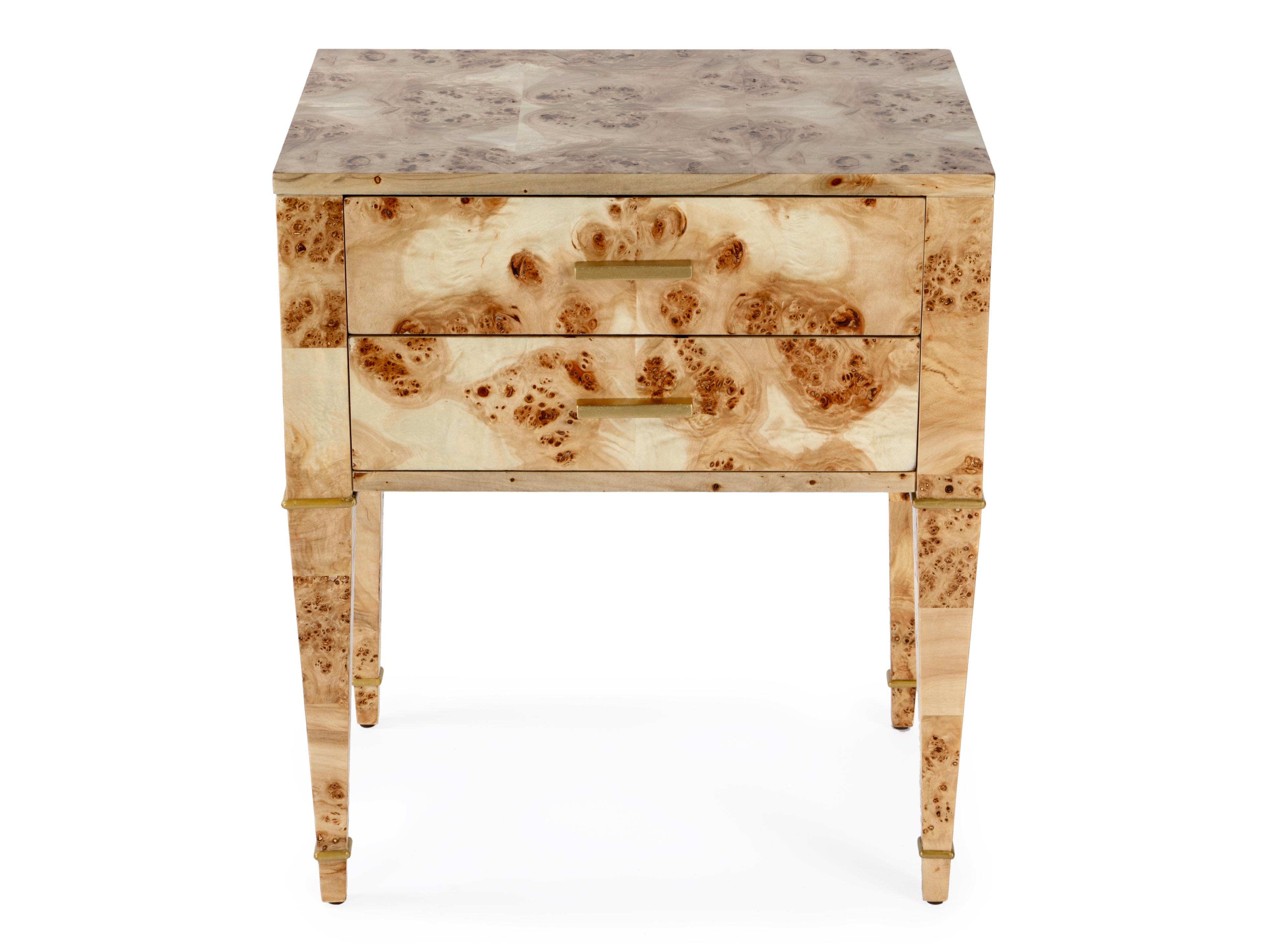 Butler Kai Rectangular Wood Light Burl End Table