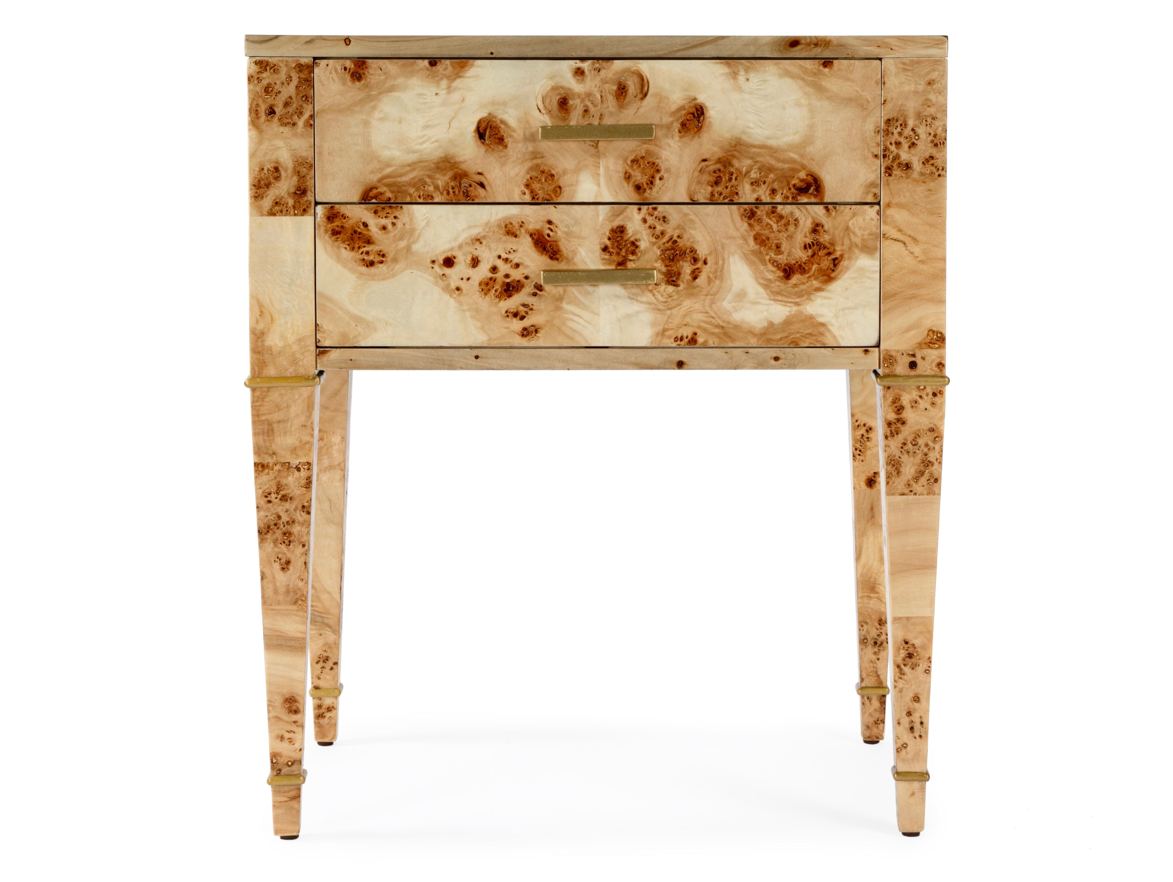Butler Kai Rectangular Wood Light Burl End Table