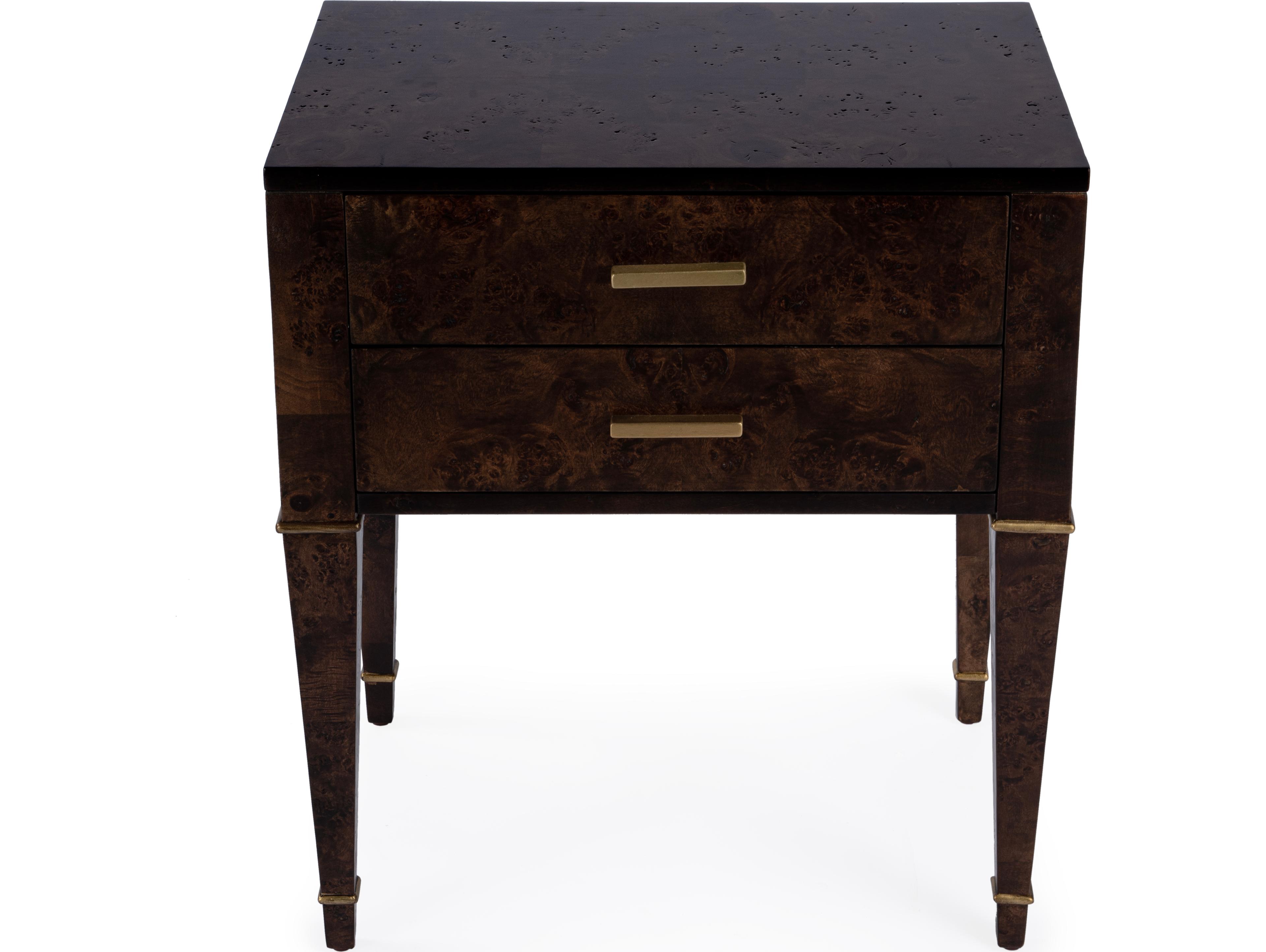 Butler Kai Rectangular Wood Dark Burl End Table