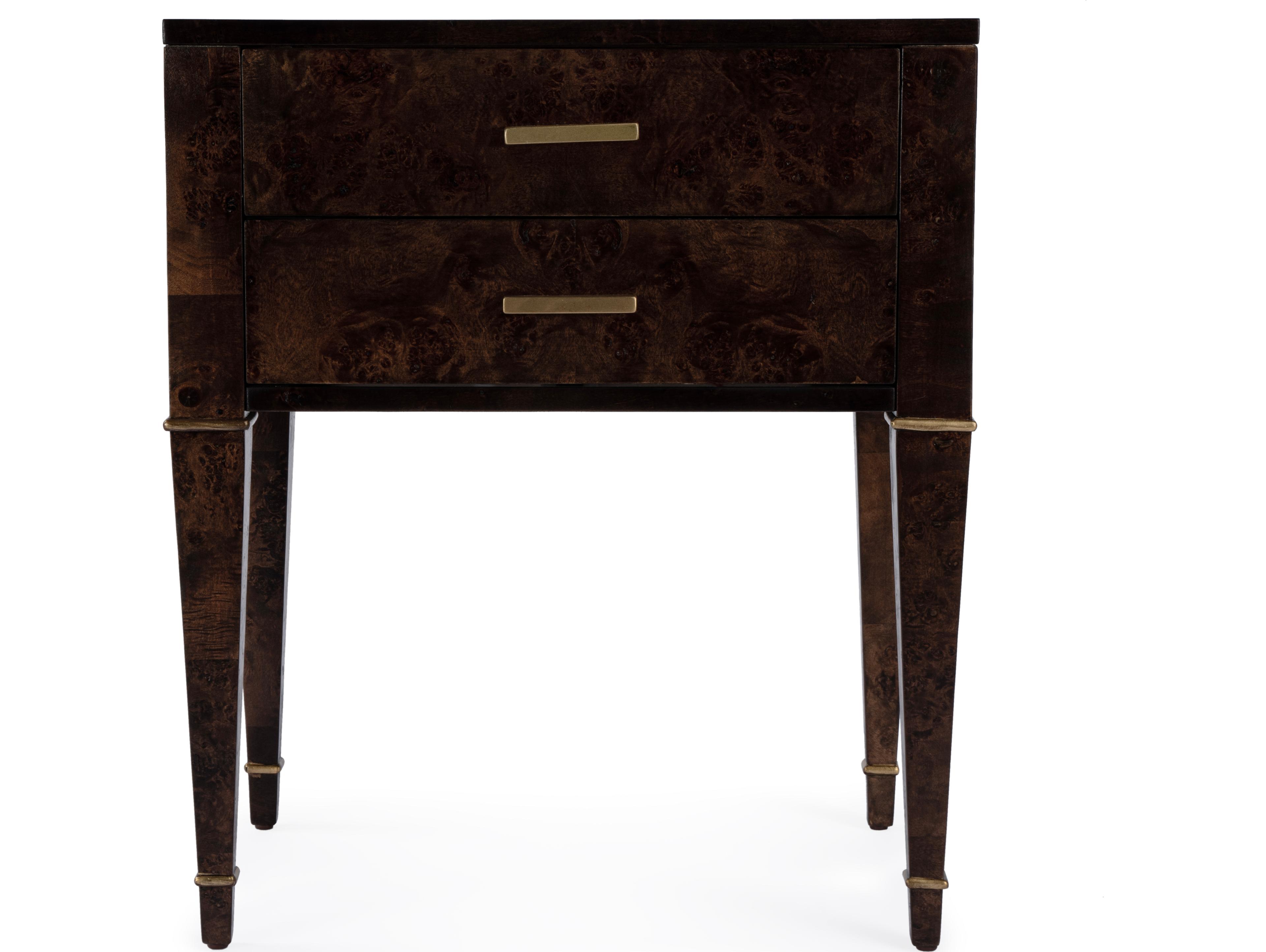 Butler Kai Rectangular Wood Dark Burl End Table