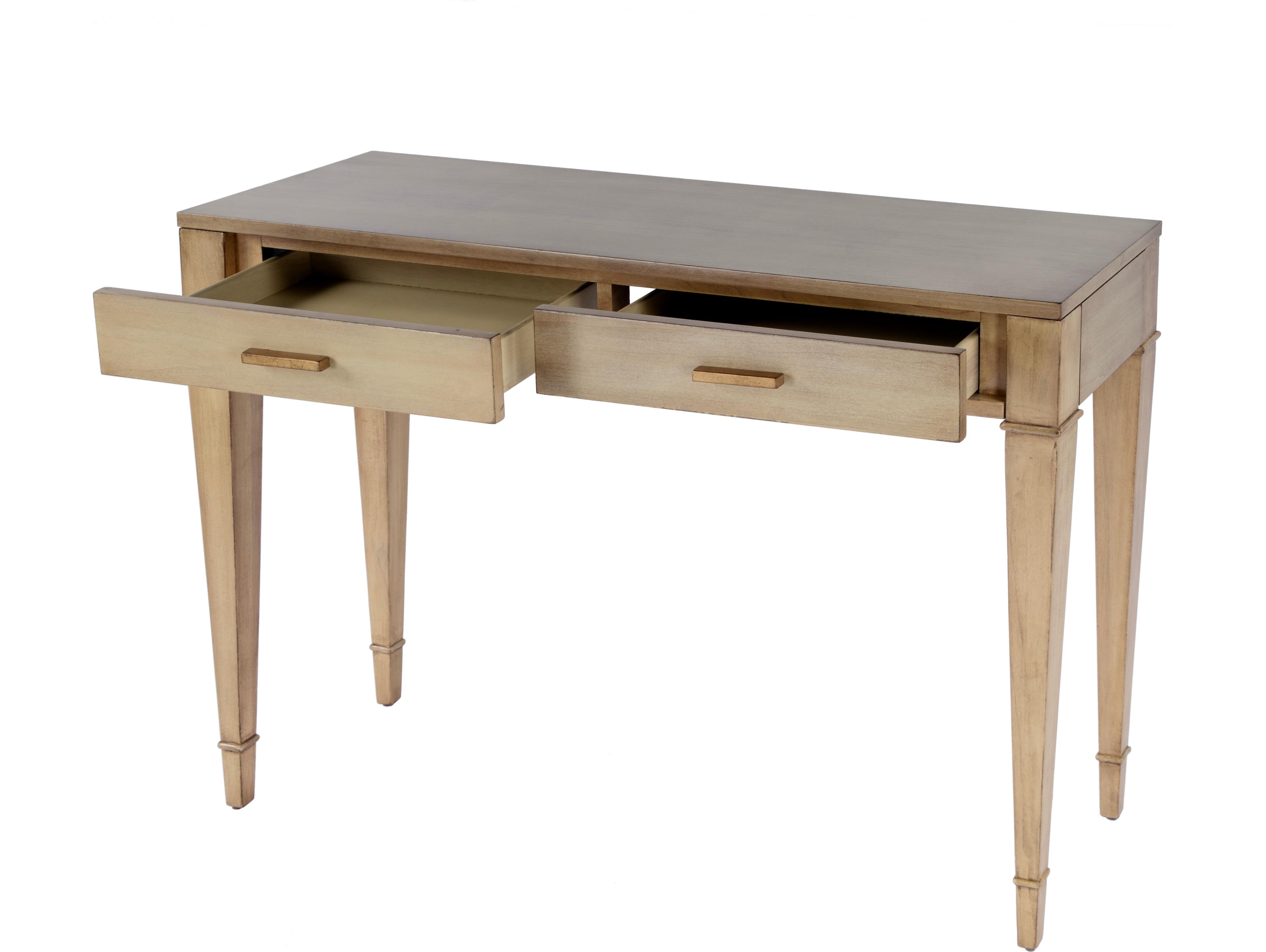 Butler Kai Rectangular Wood Antique Beige Console Table