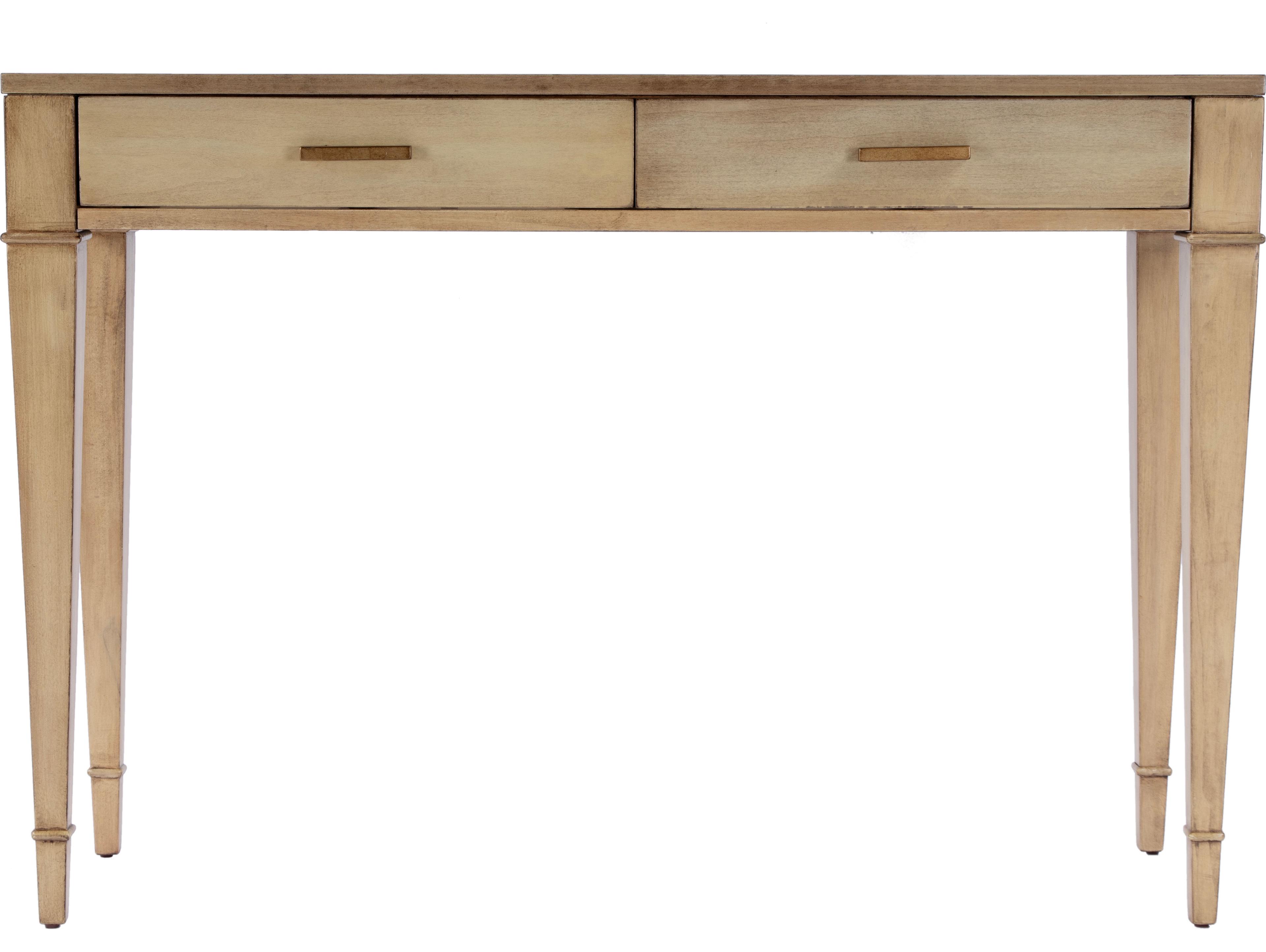 Butler Kai Rectangular Wood Antique Beige Console Table