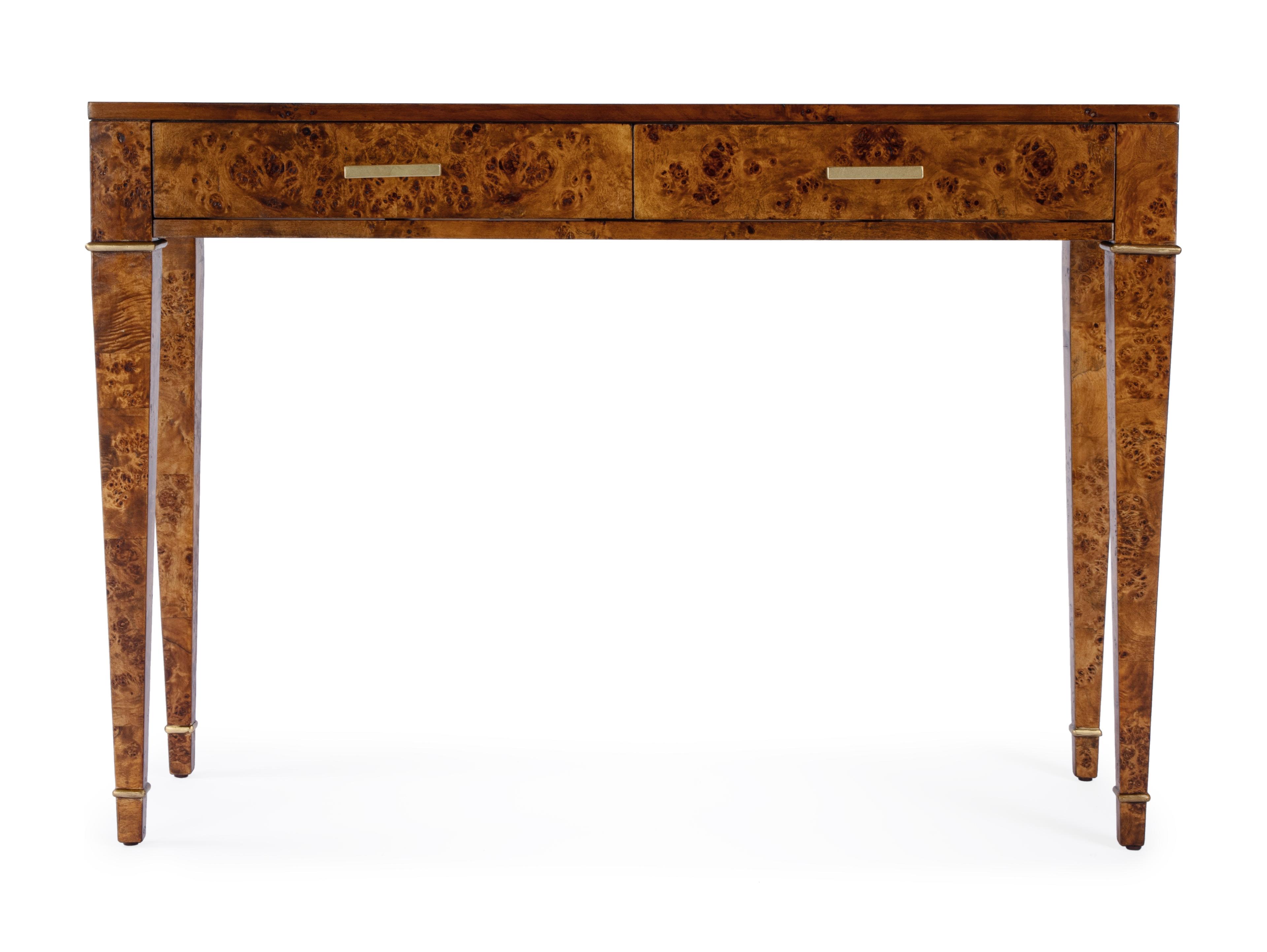 Butler Kai Rectangular Wood Traditional Burl Console Table