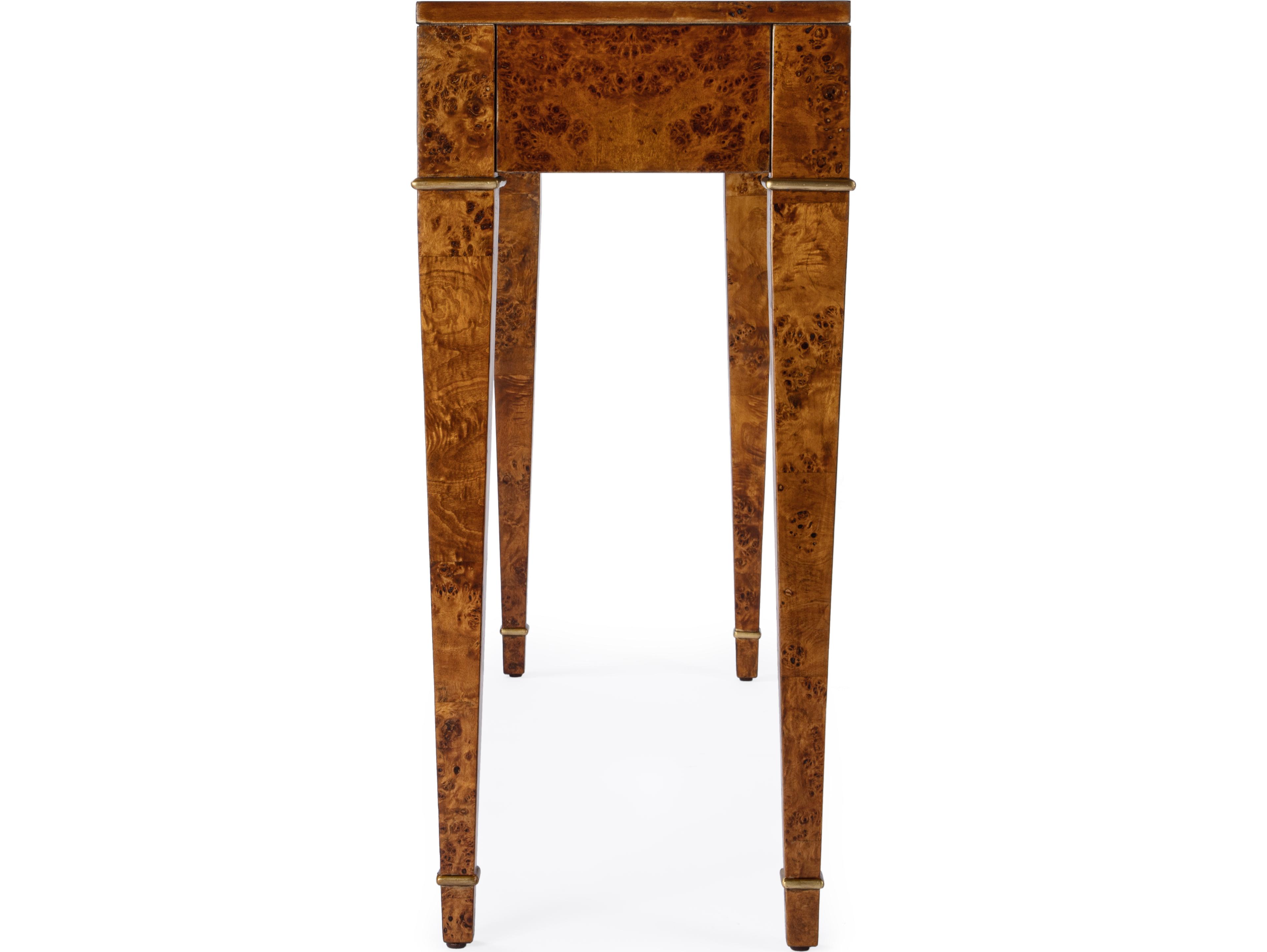Butler Kai Rectangular Wood Traditional Burl Console Table