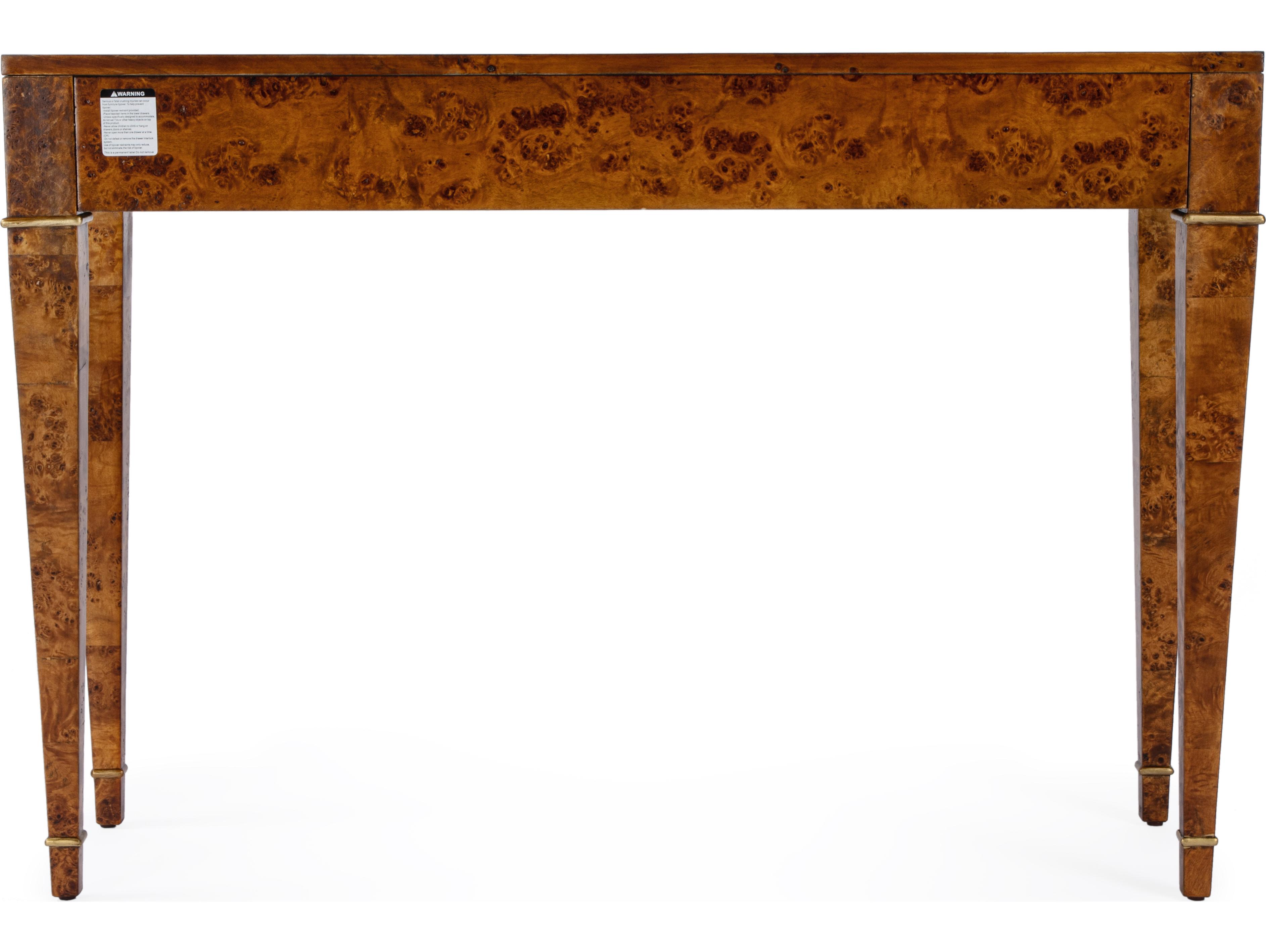 Butler Kai Rectangular Wood Traditional Burl Console Table