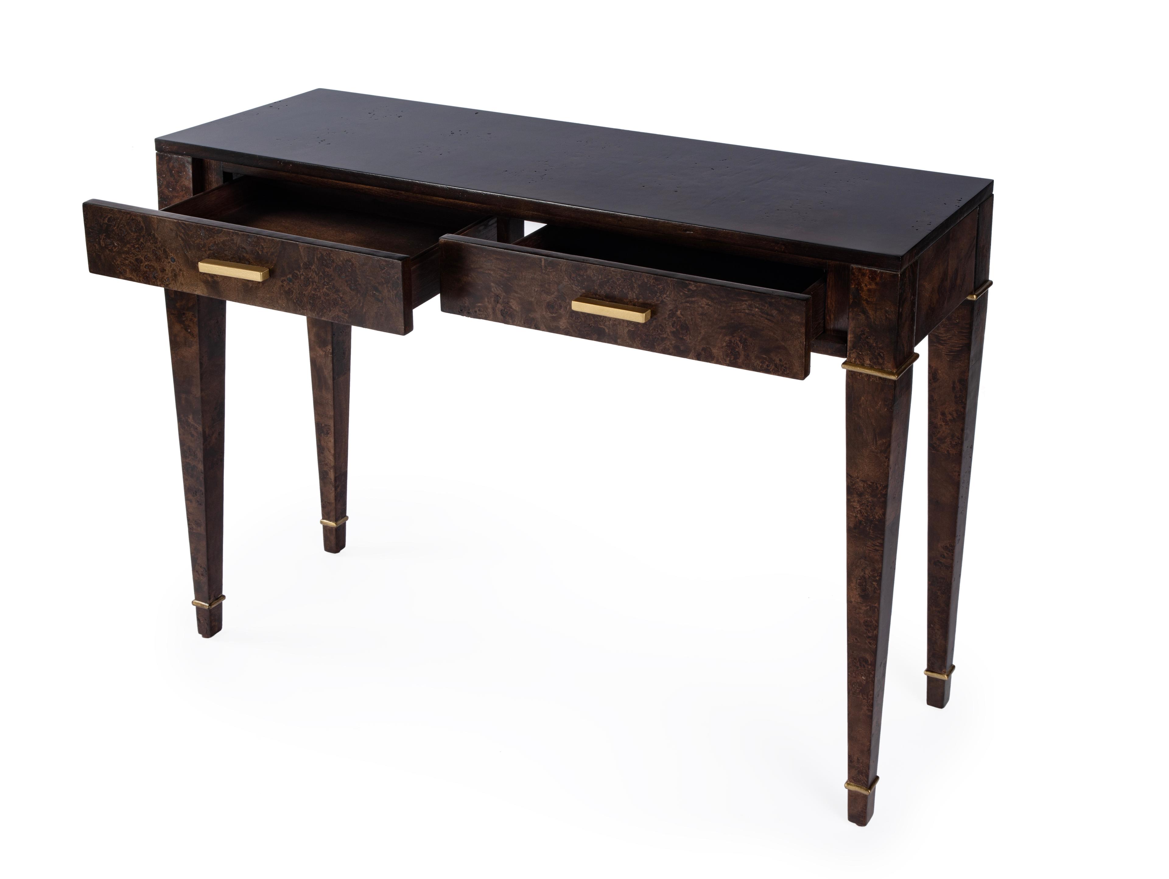 Butler Kai Rectangular Wood Dark Burl Console Table