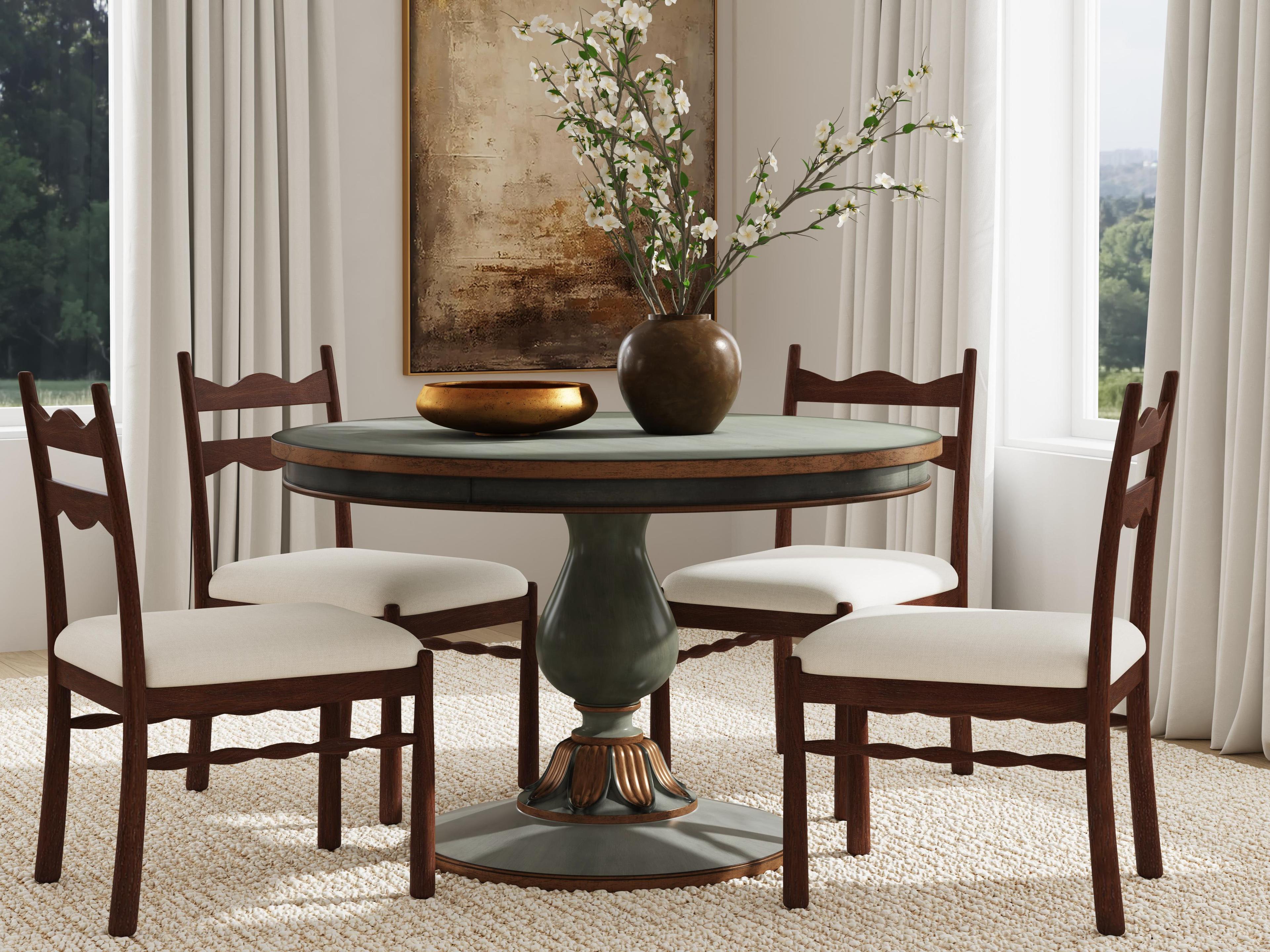 Butler Evie Round Wood Pastel Green Dining Table