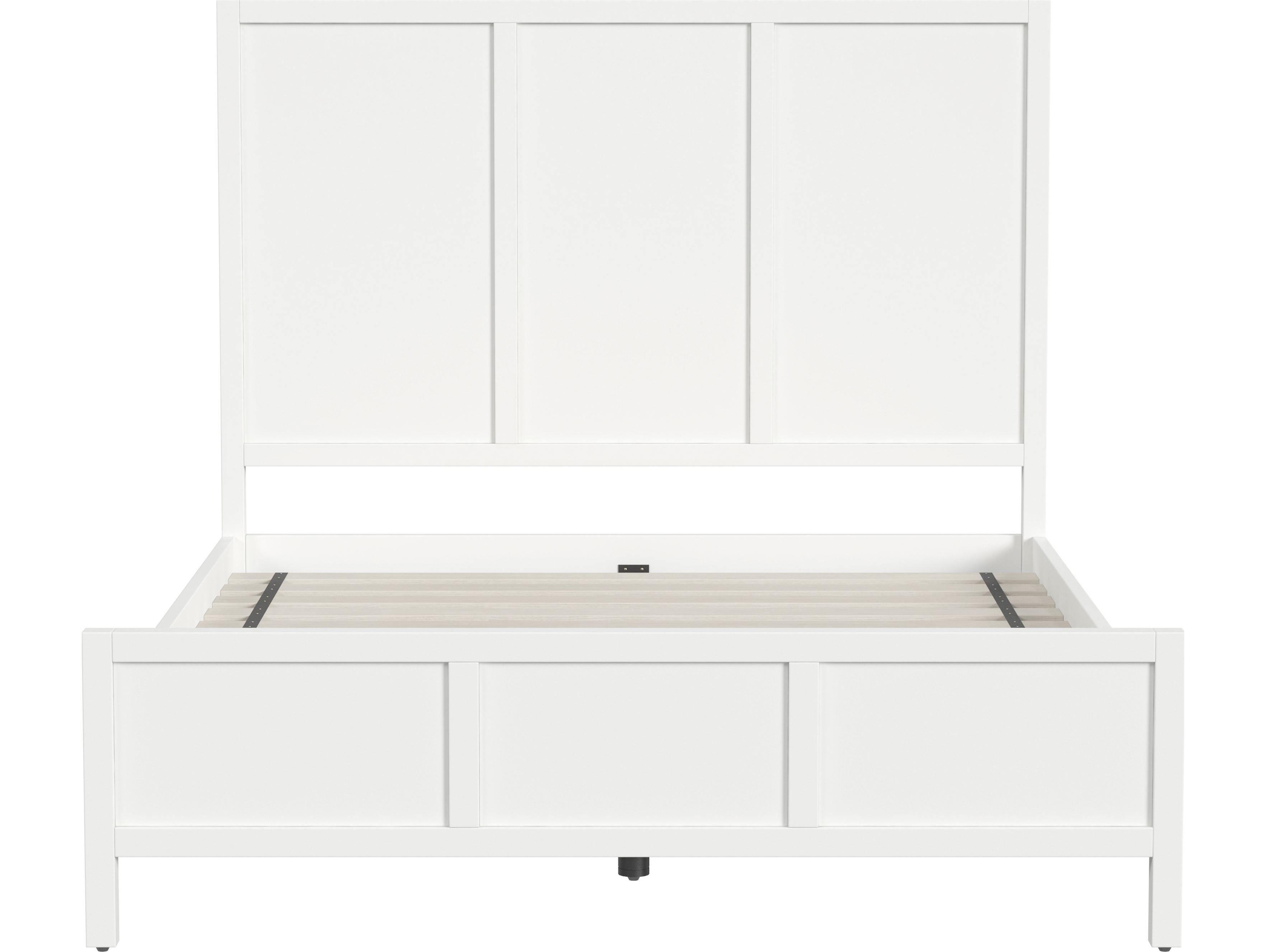 Butler Lark White Acacia Wood Queen Panel Bed