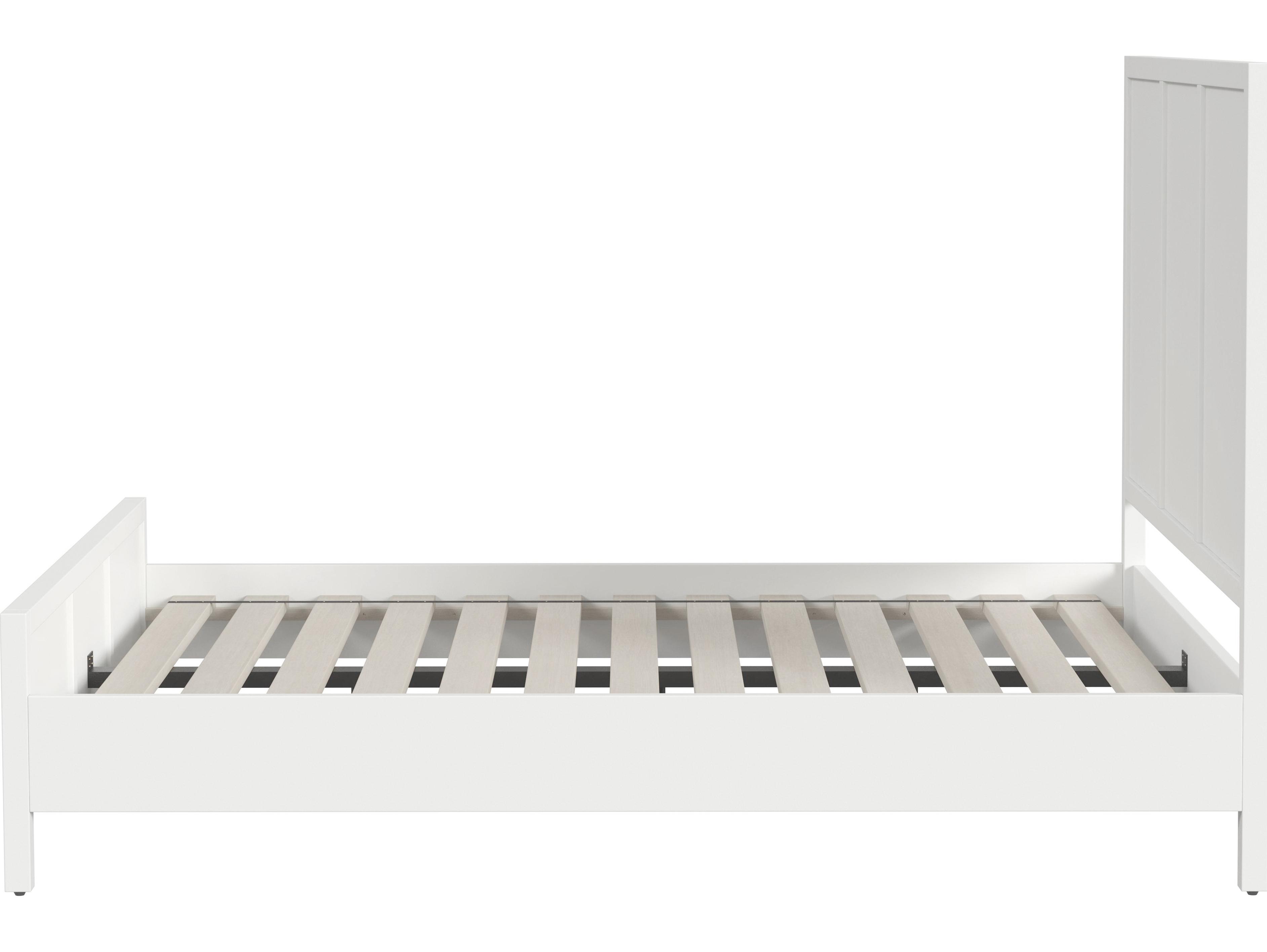 Butler Lark White Acacia Wood Queen Panel Bed