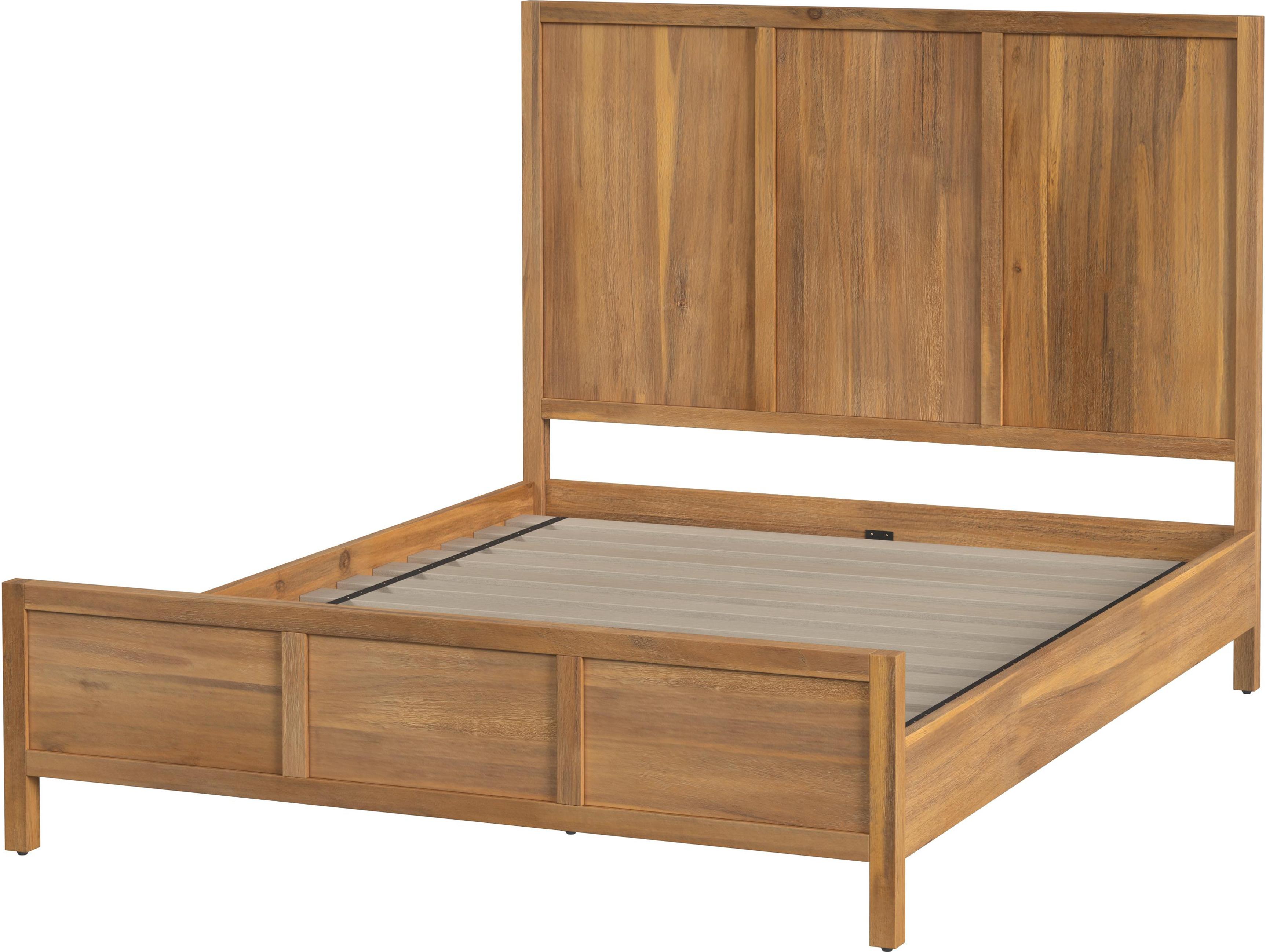 Butler Lark Natural Mango Brown Pine Wood Queen Panel Bed