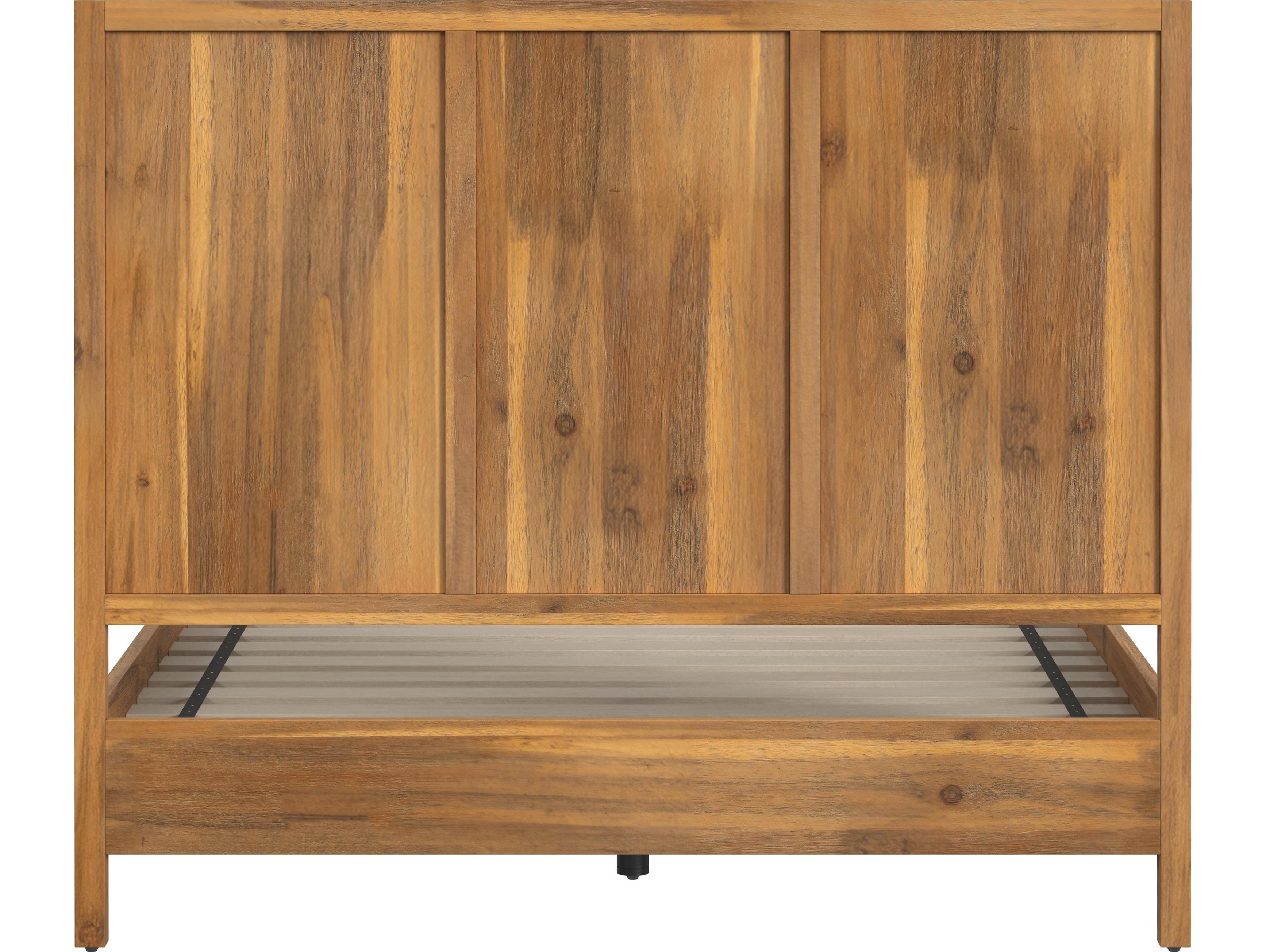 Butler Lark Natural Mango Brown Pine Wood Queen Panel Bed