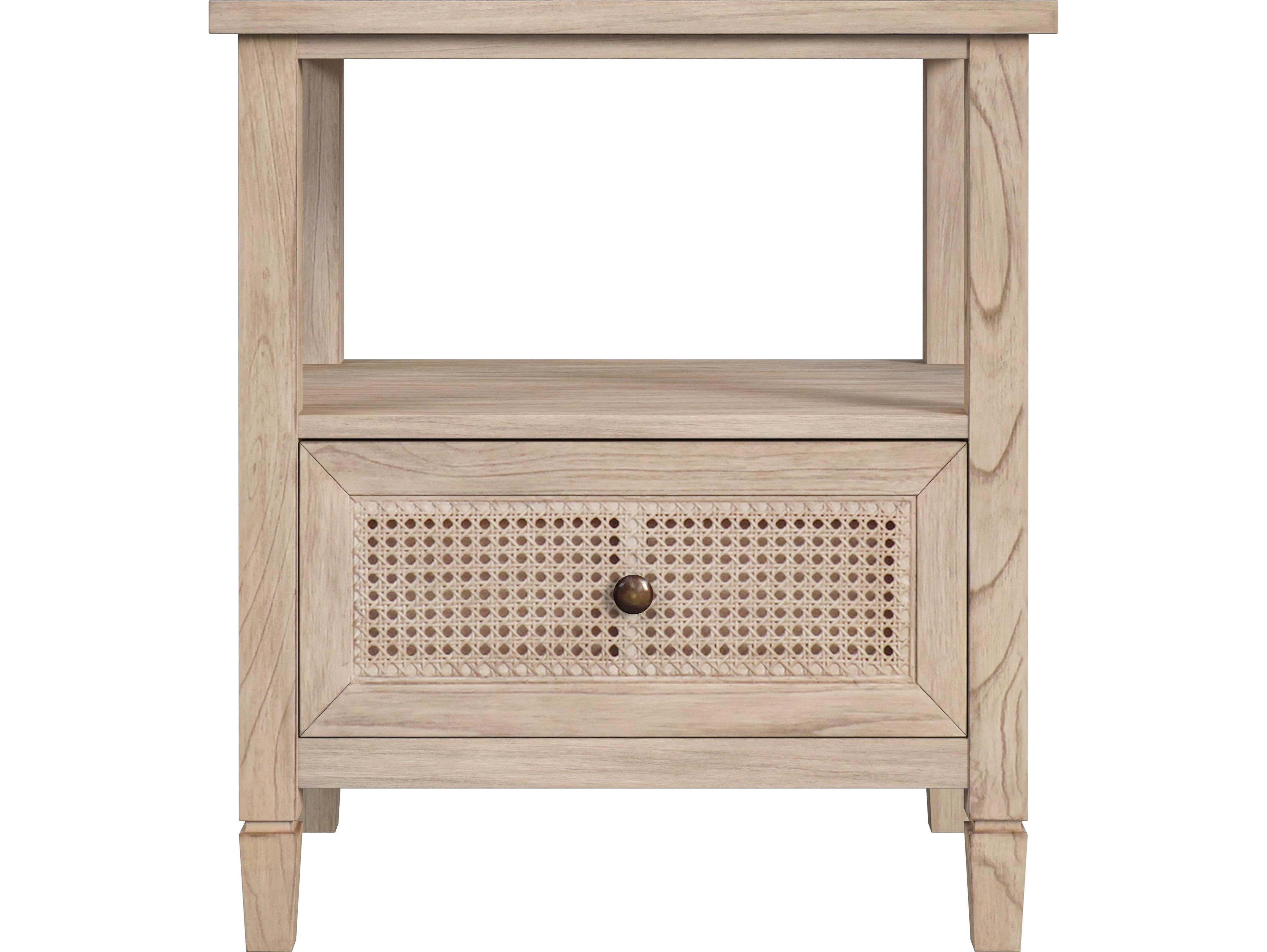 Butler Flagstaff 1-Drawer Natural Mindi Wood Nightstand