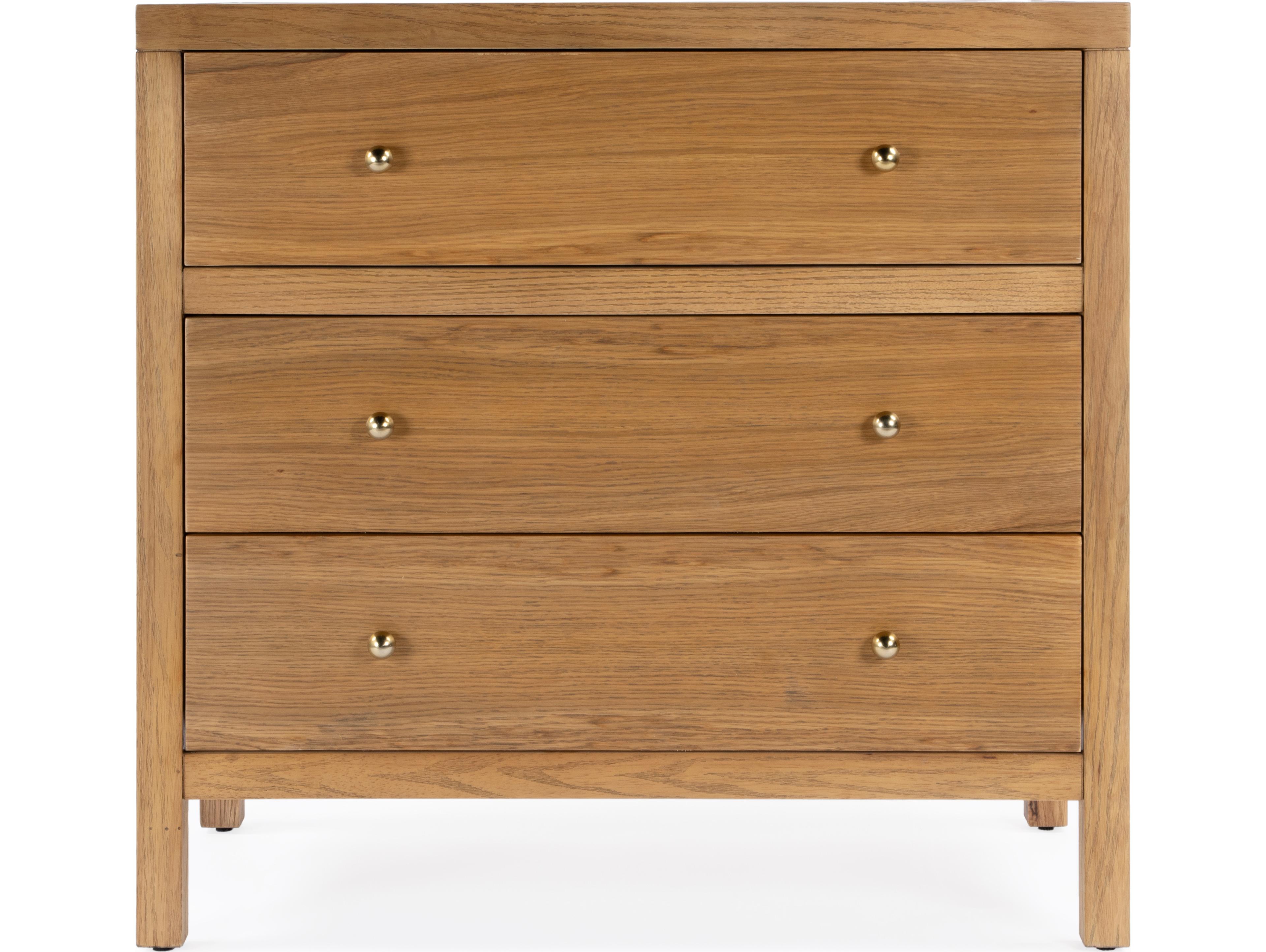 Butler Nora 3-Drawers Oak Wood Dresser