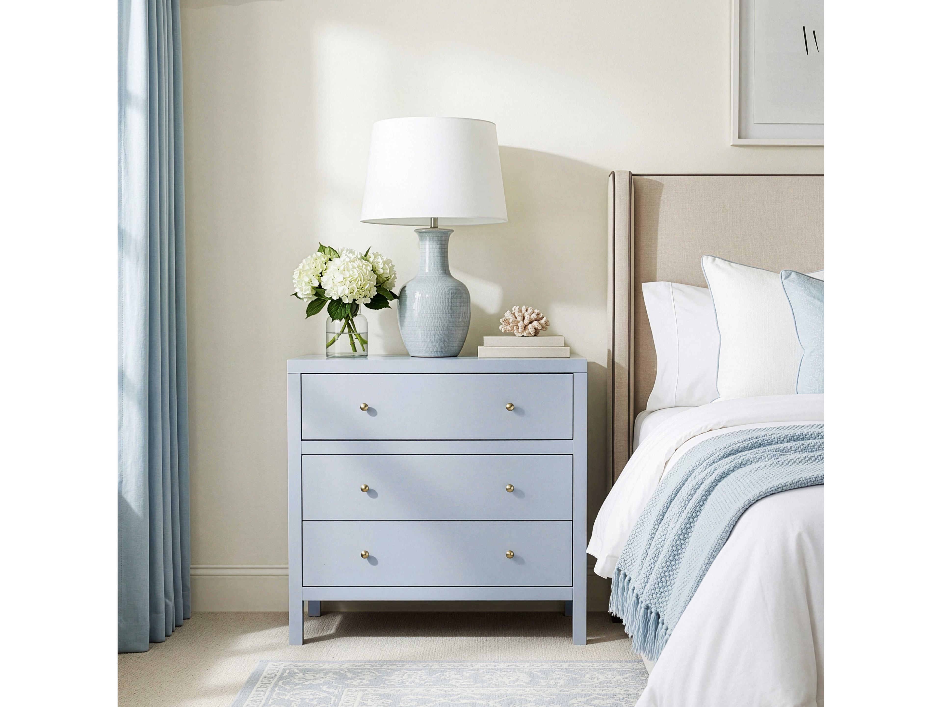 Butler Nora 3-Drawers Acacia Wood Nightstand