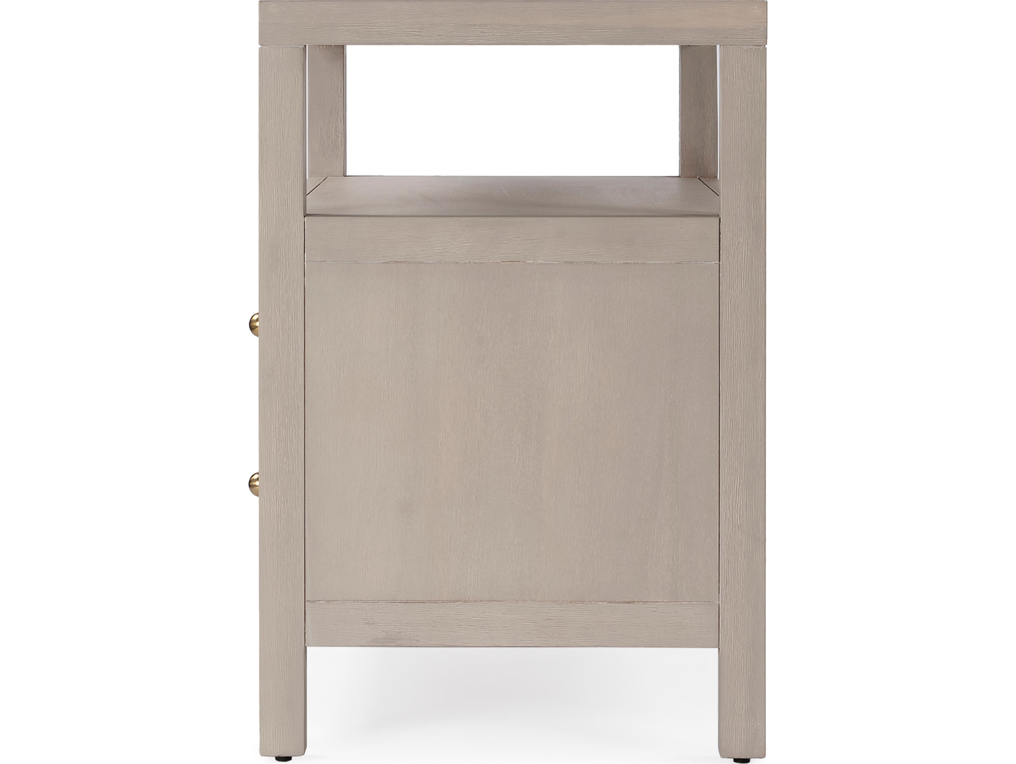 Butler Nora 2-Drawers Beige Acacia Wood Nightstand