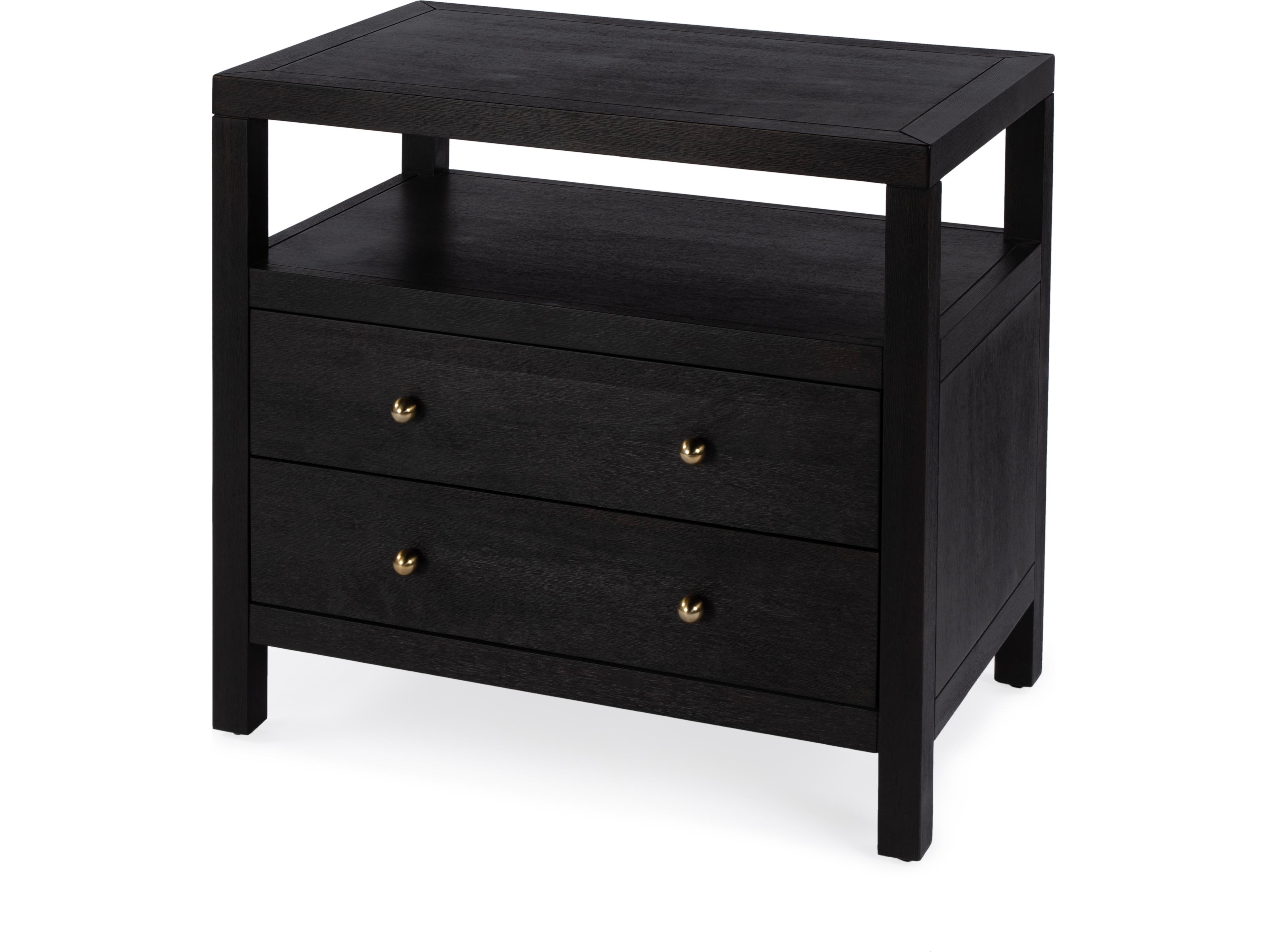 Butler Nora 2-Drawers Acacia Wood Nightstand
