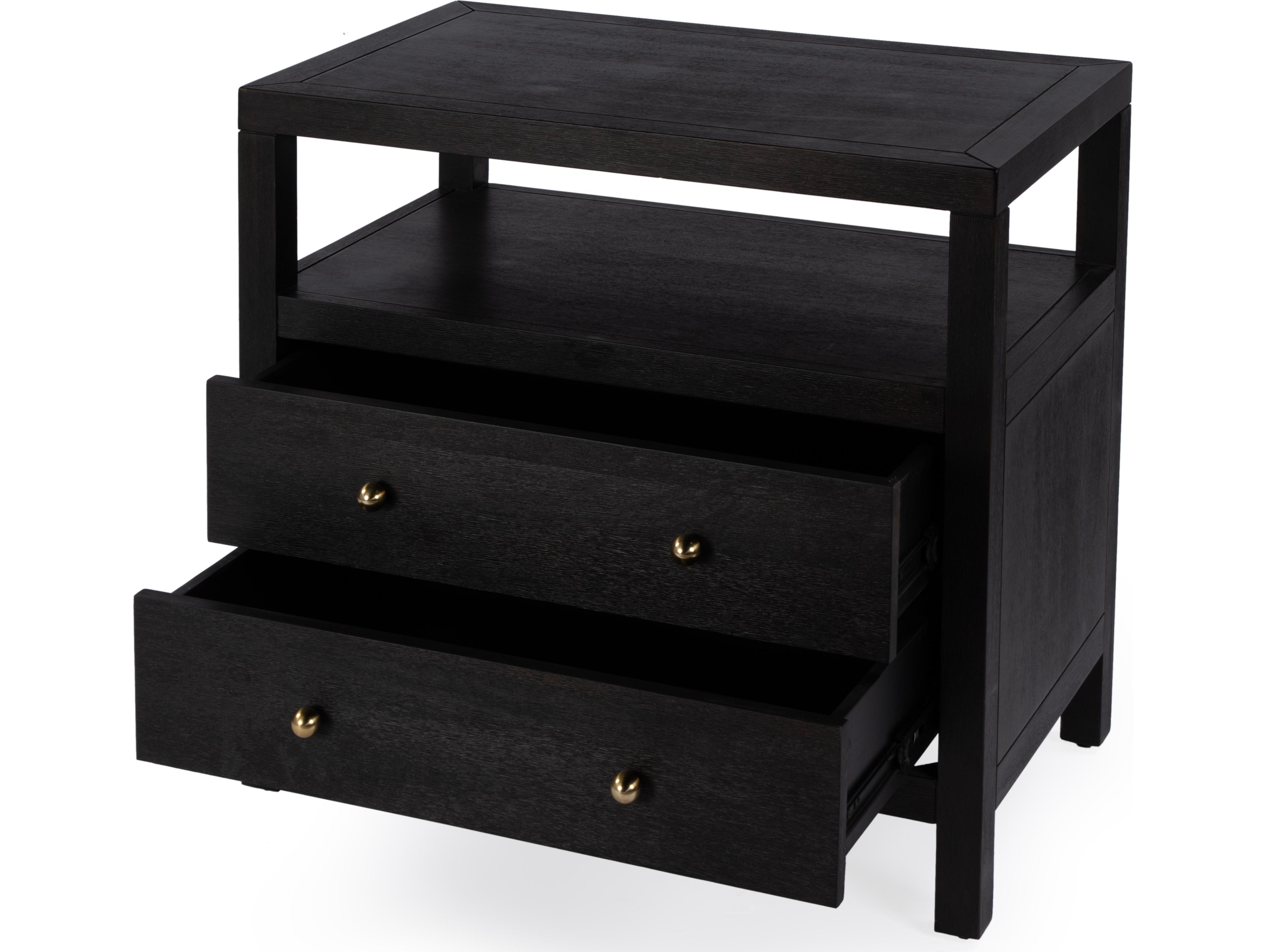 Butler Nora 2-Drawers Acacia Wood Nightstand