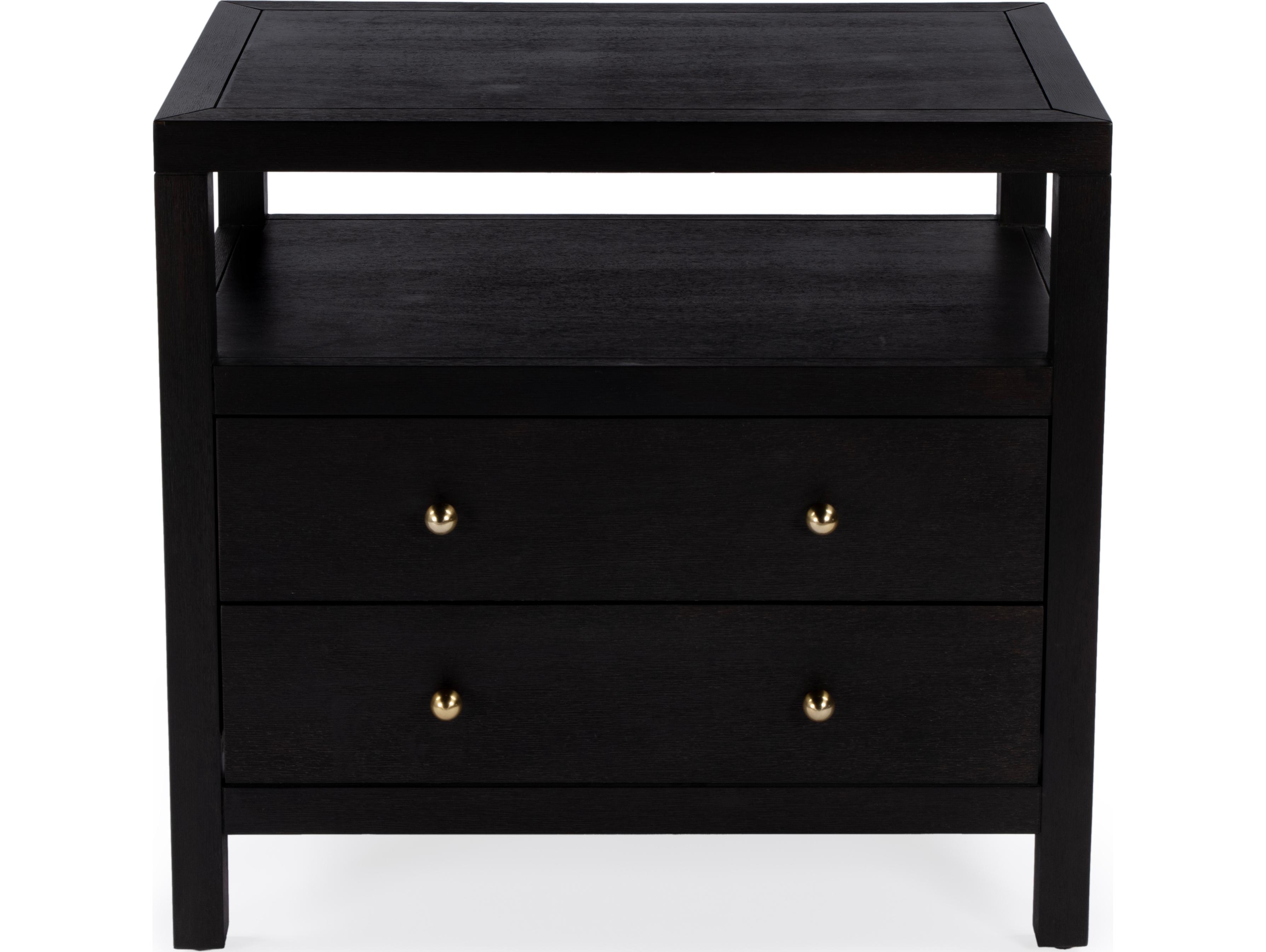 Butler Nora 2-Drawers Acacia Wood Nightstand