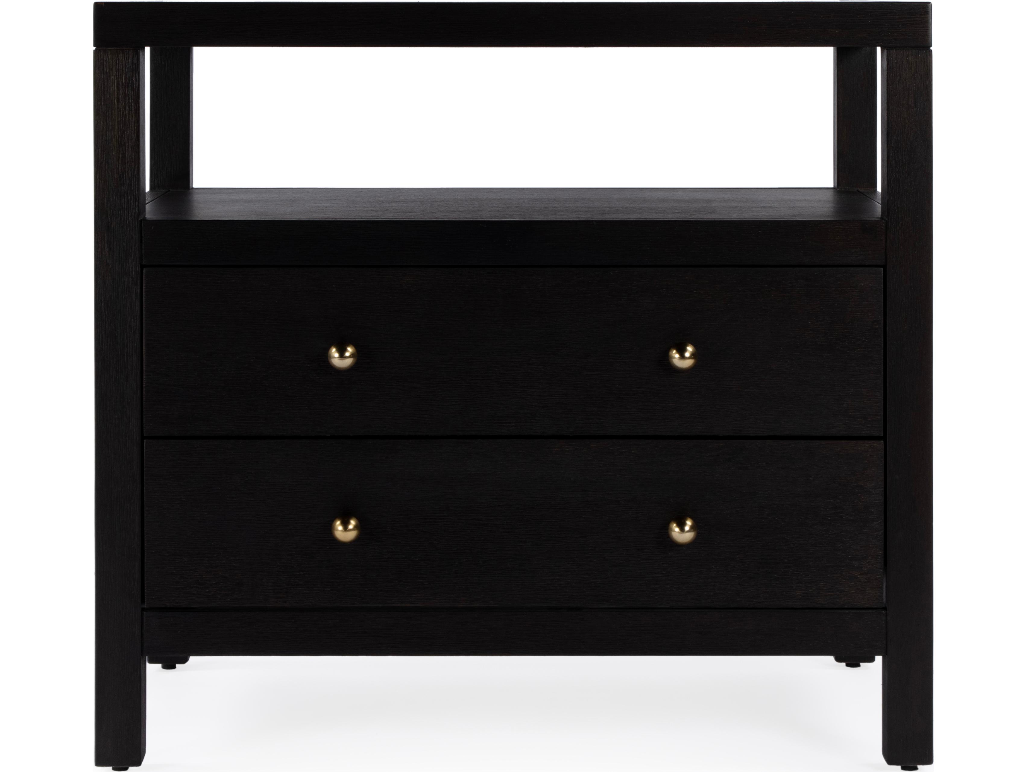 Butler Nora 2-Drawers Acacia Wood Nightstand