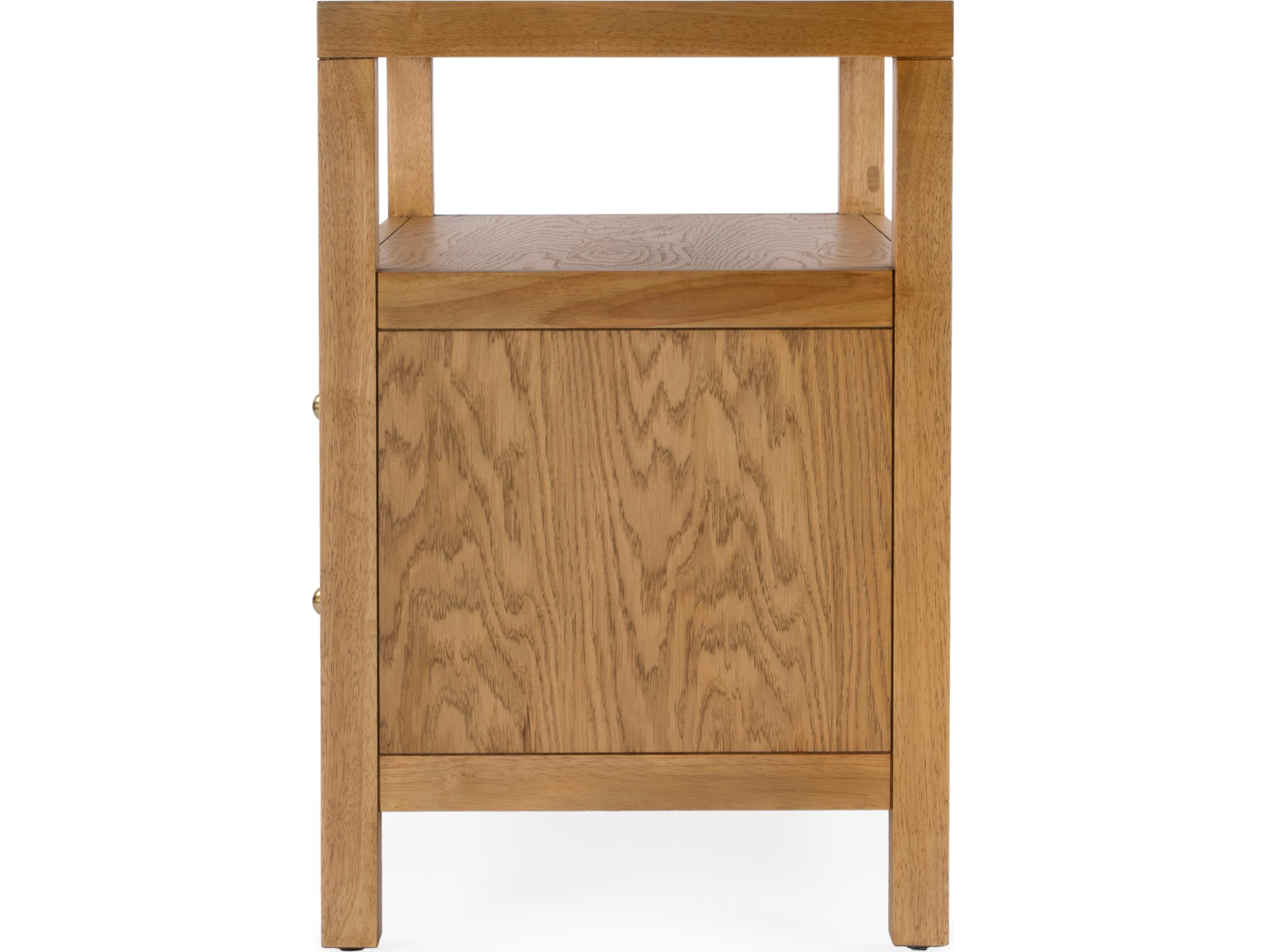 Butler Nora 2-Drawers Brown Oak Wood Nightstand