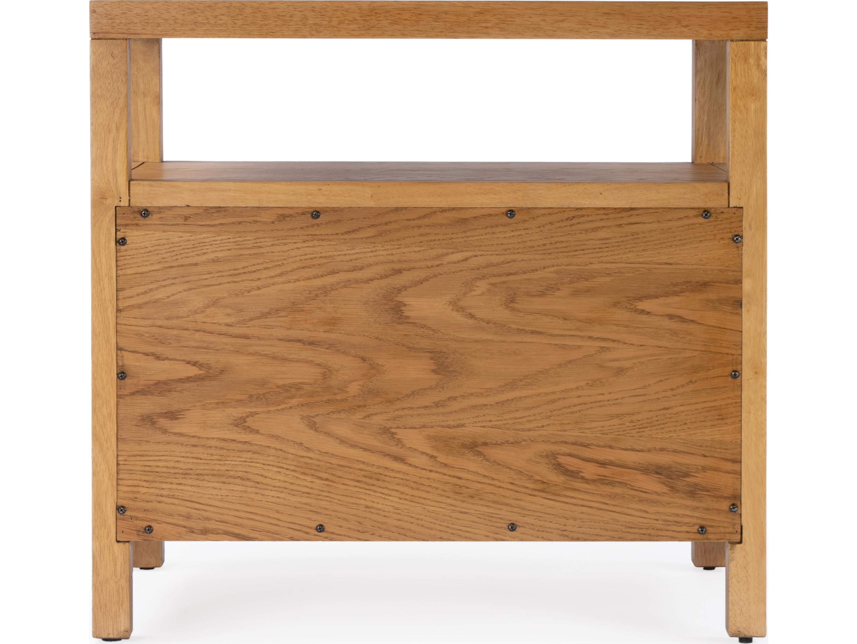 Butler Nora 2-Drawers Brown Oak Wood Nightstand