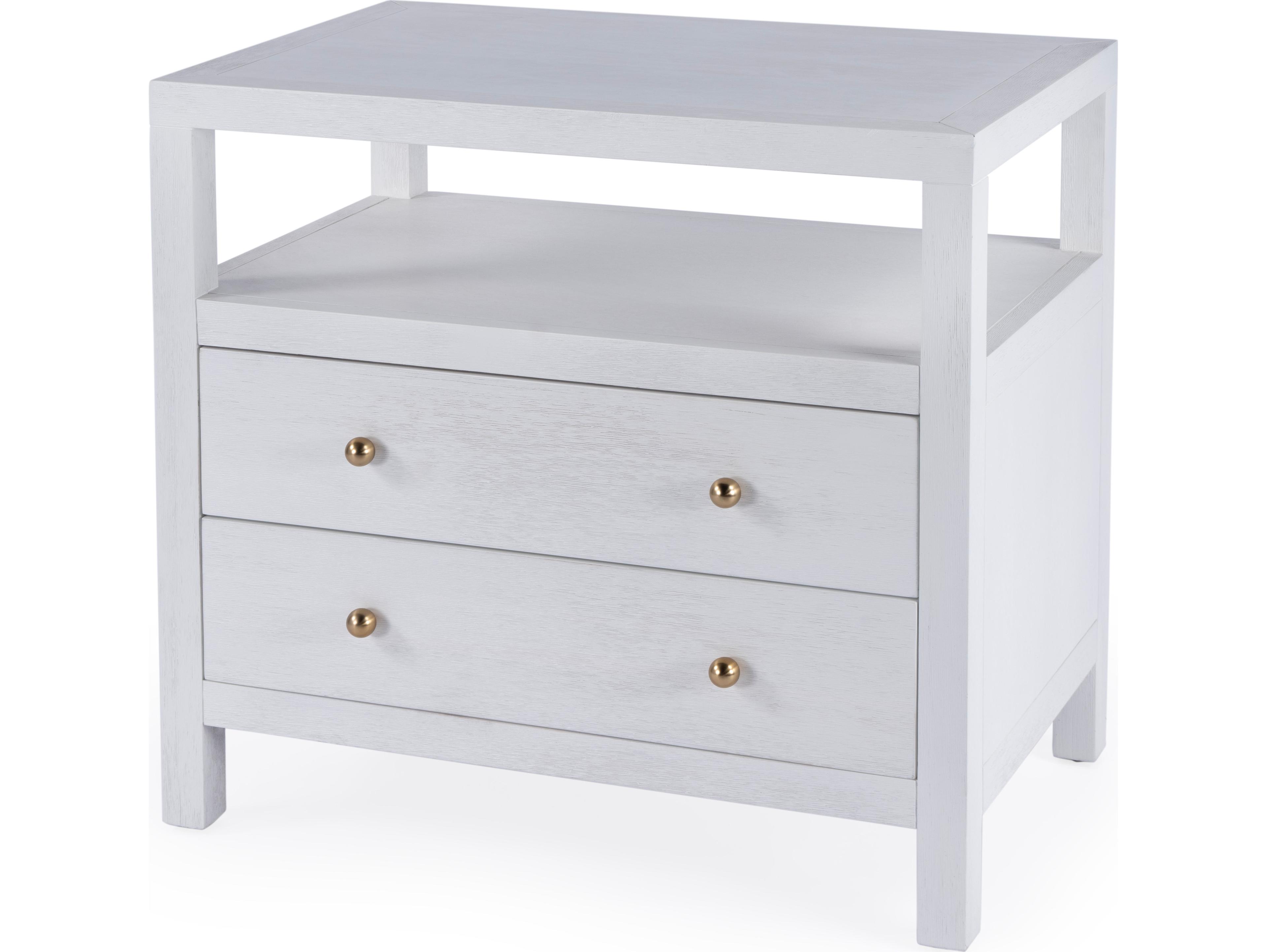 Butler Nora 2-Drawers Acacia Wood Nightstand