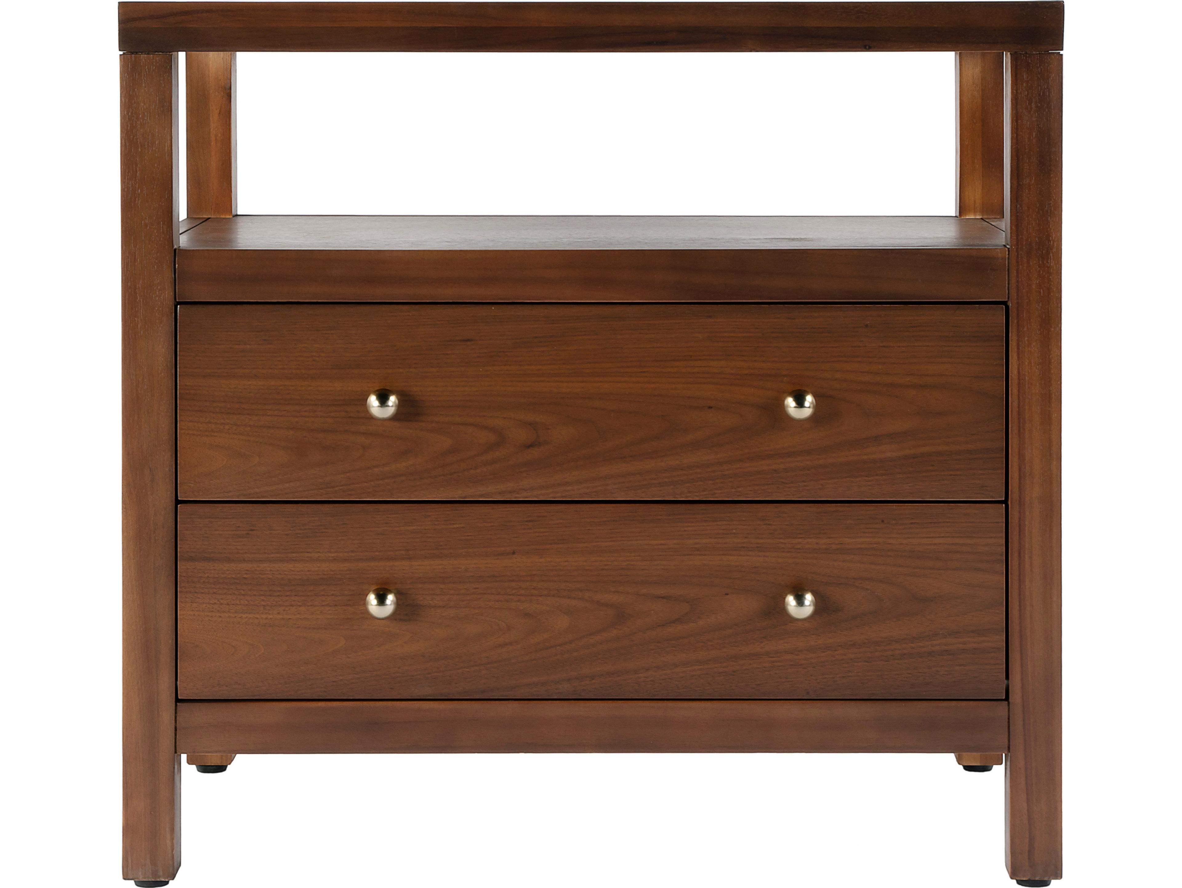 Butler Nora 2-Drawers Brown Acacia Wood Nightstand
