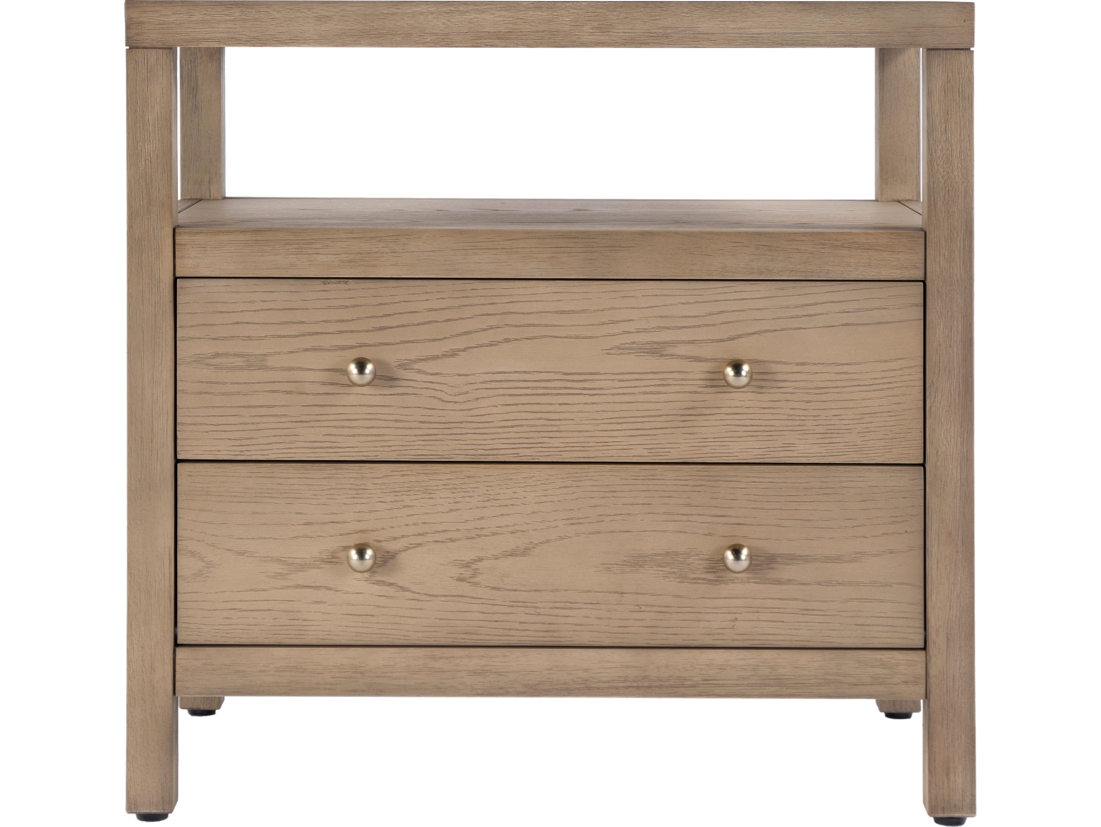 Butler Nora 2-Drawers Brown Acacia Wood Nightstand