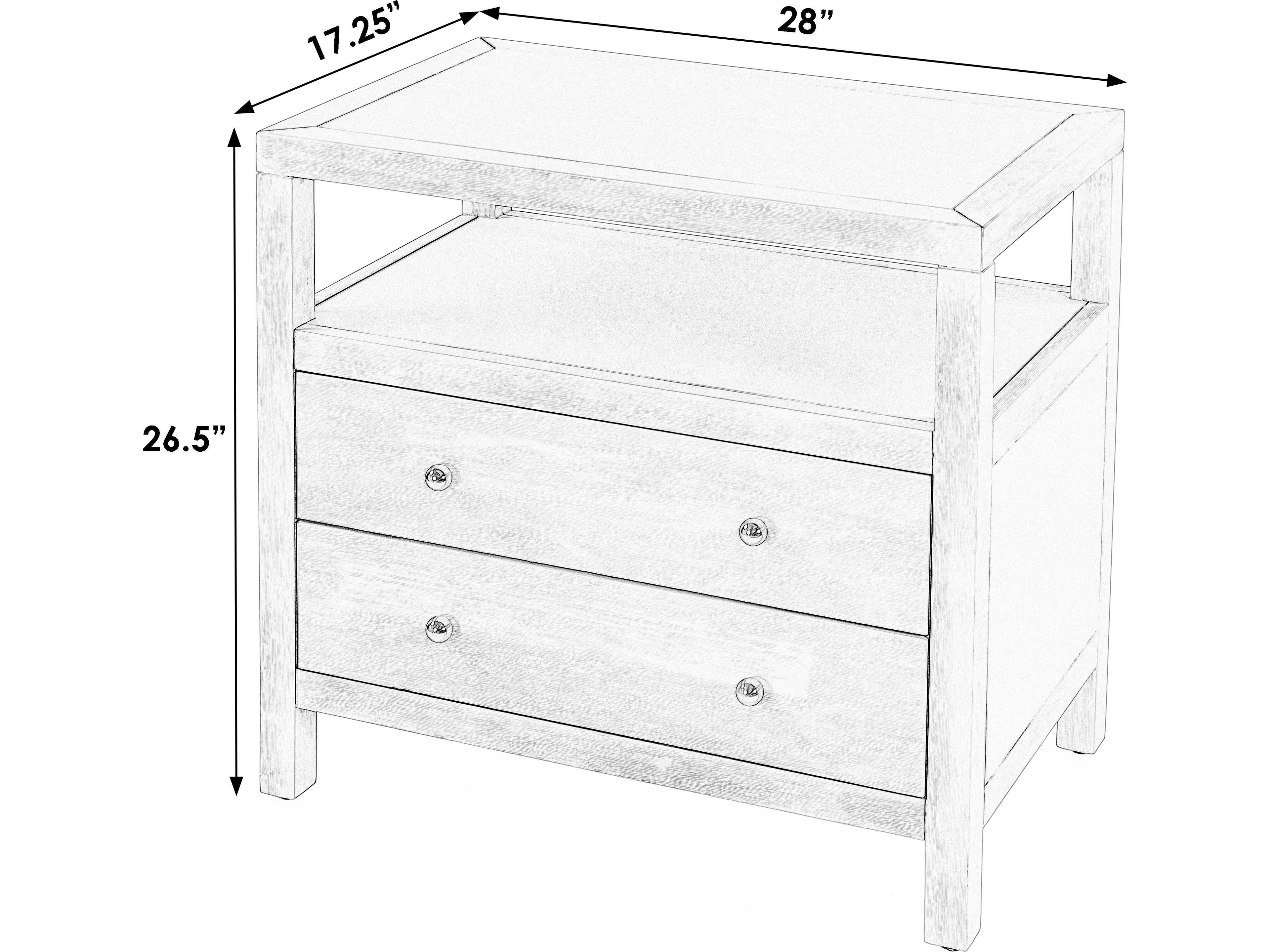 Butler Nora 2-Drawers Acacia Wood Nightstand