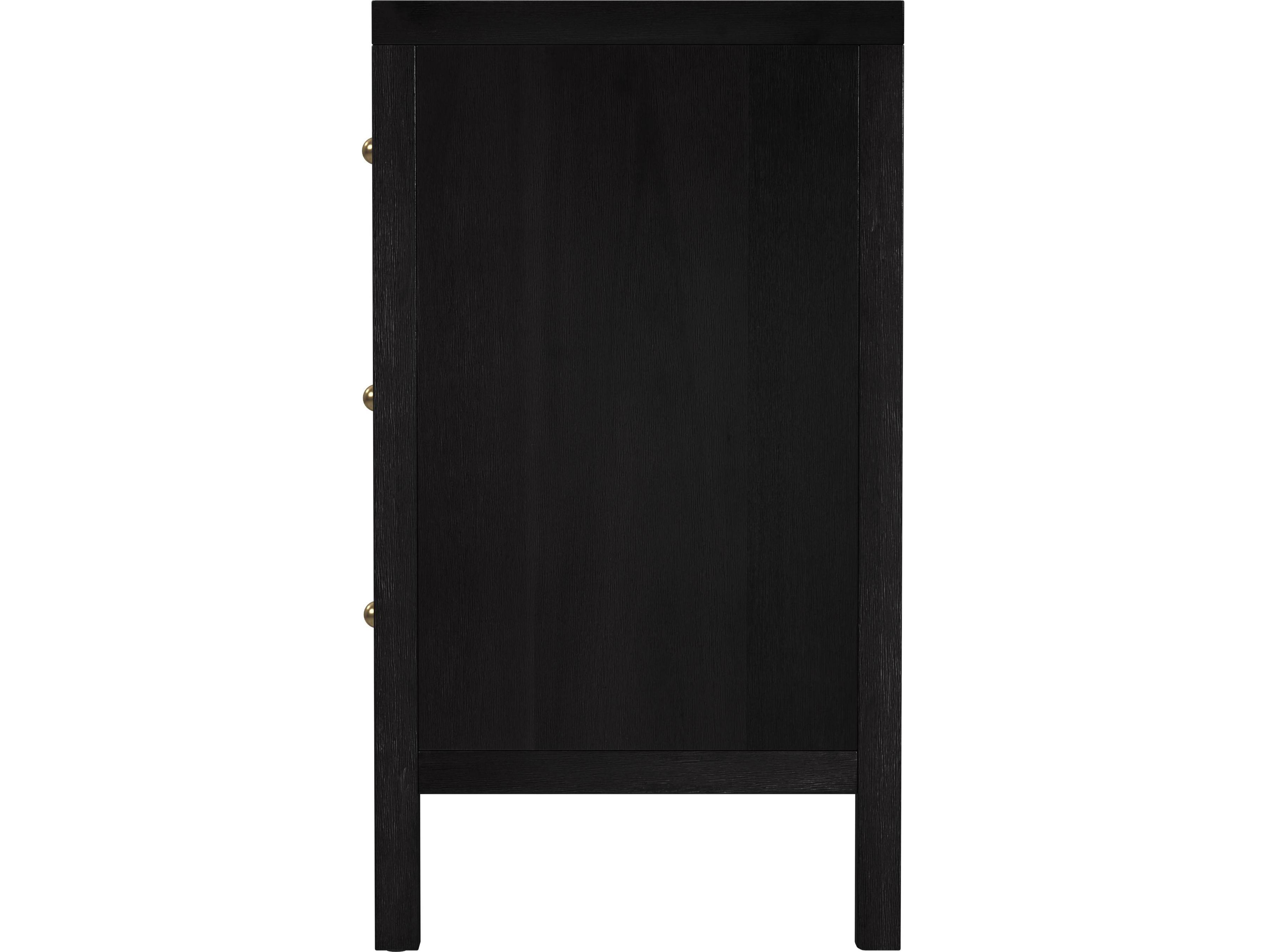 Butler Nora 6-Drawers Black Acacia Wood Double Dresser