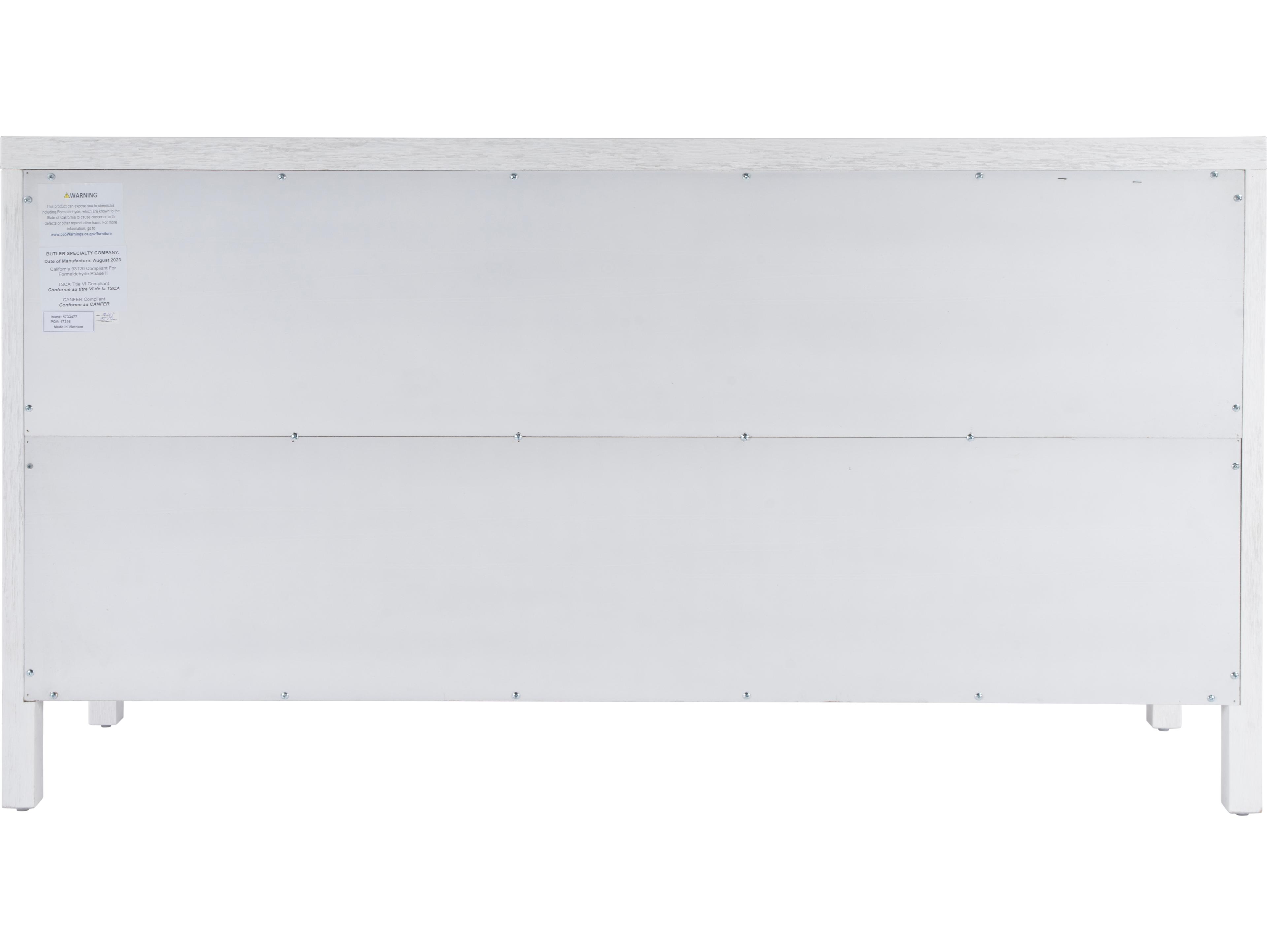 Butler Nora 6-Drawers Acacia Wood Double Dresser