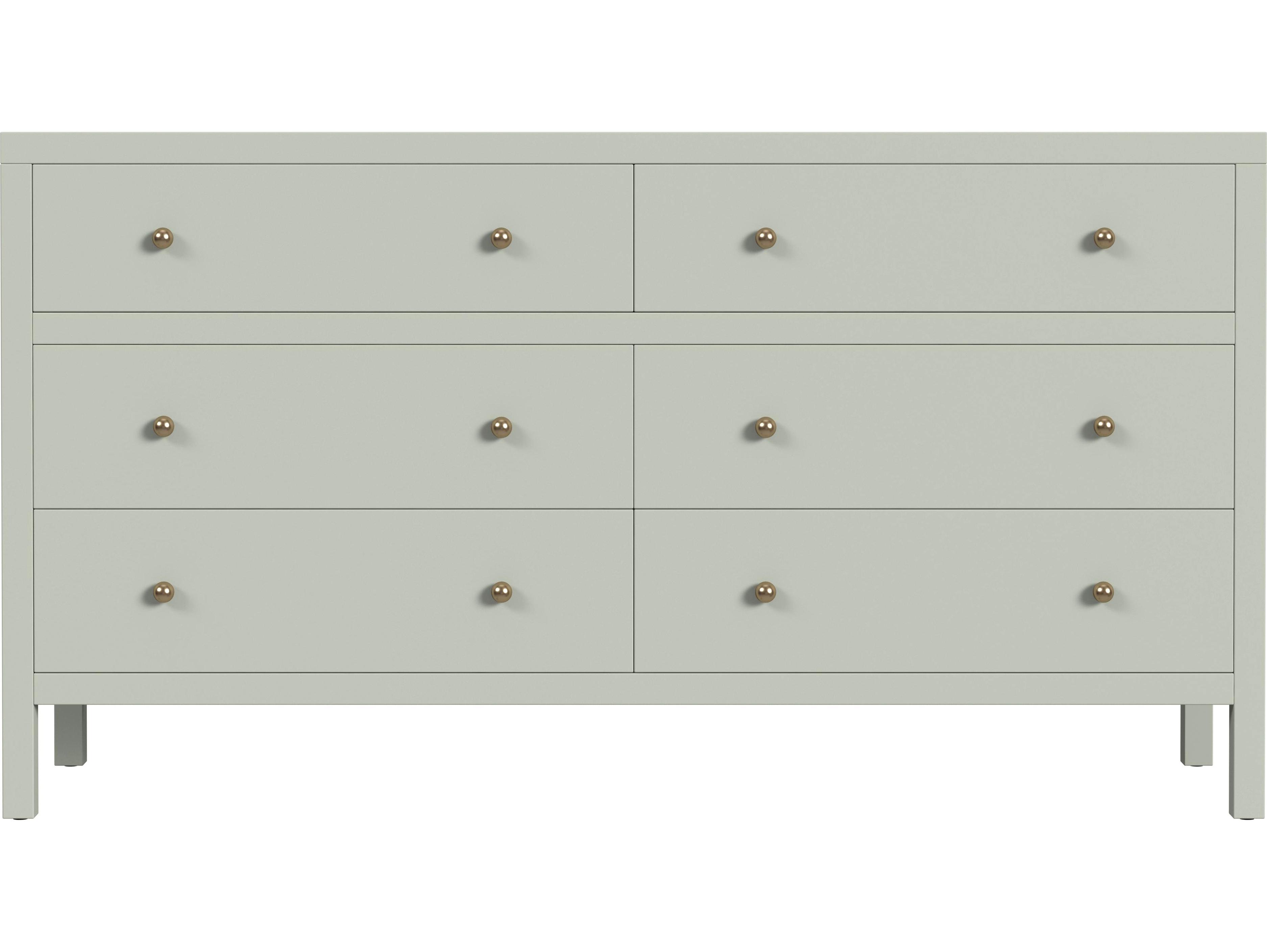 Butler Nora 6-Drawers Acacia Wood Double Dresser