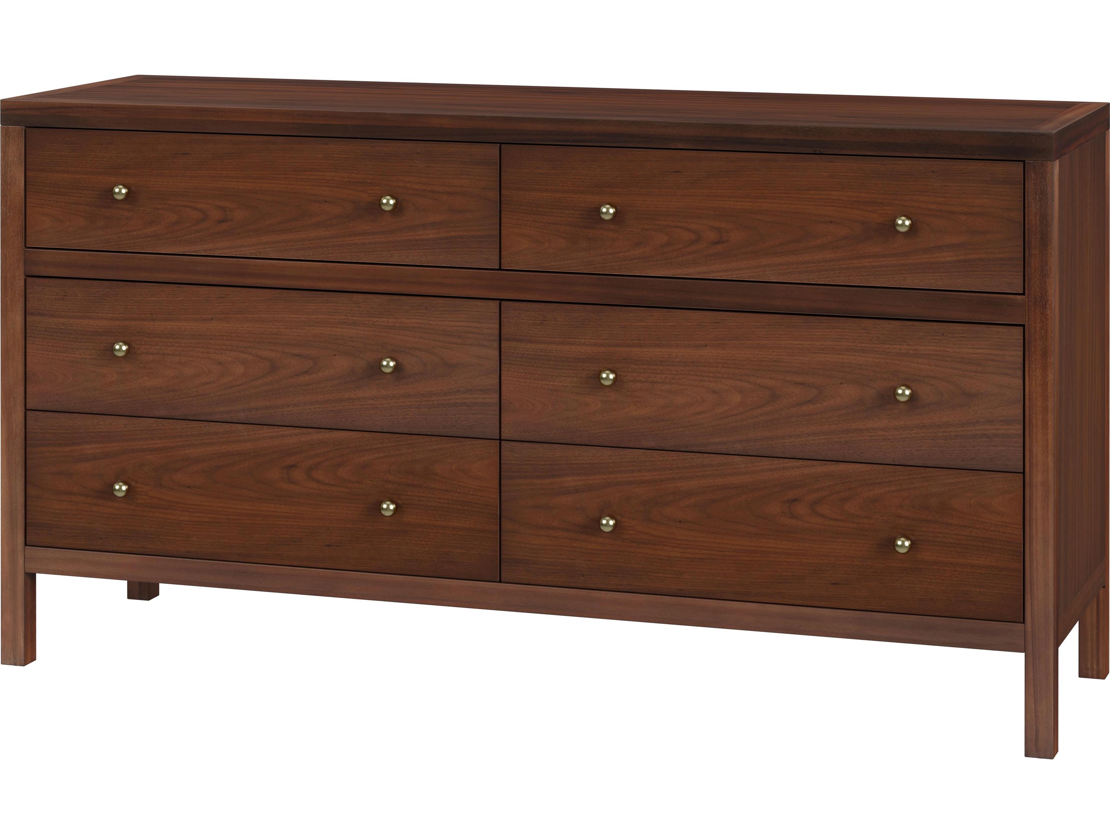 Butler Nora 6-Drawers Brown Acacia Wood Double Dresser