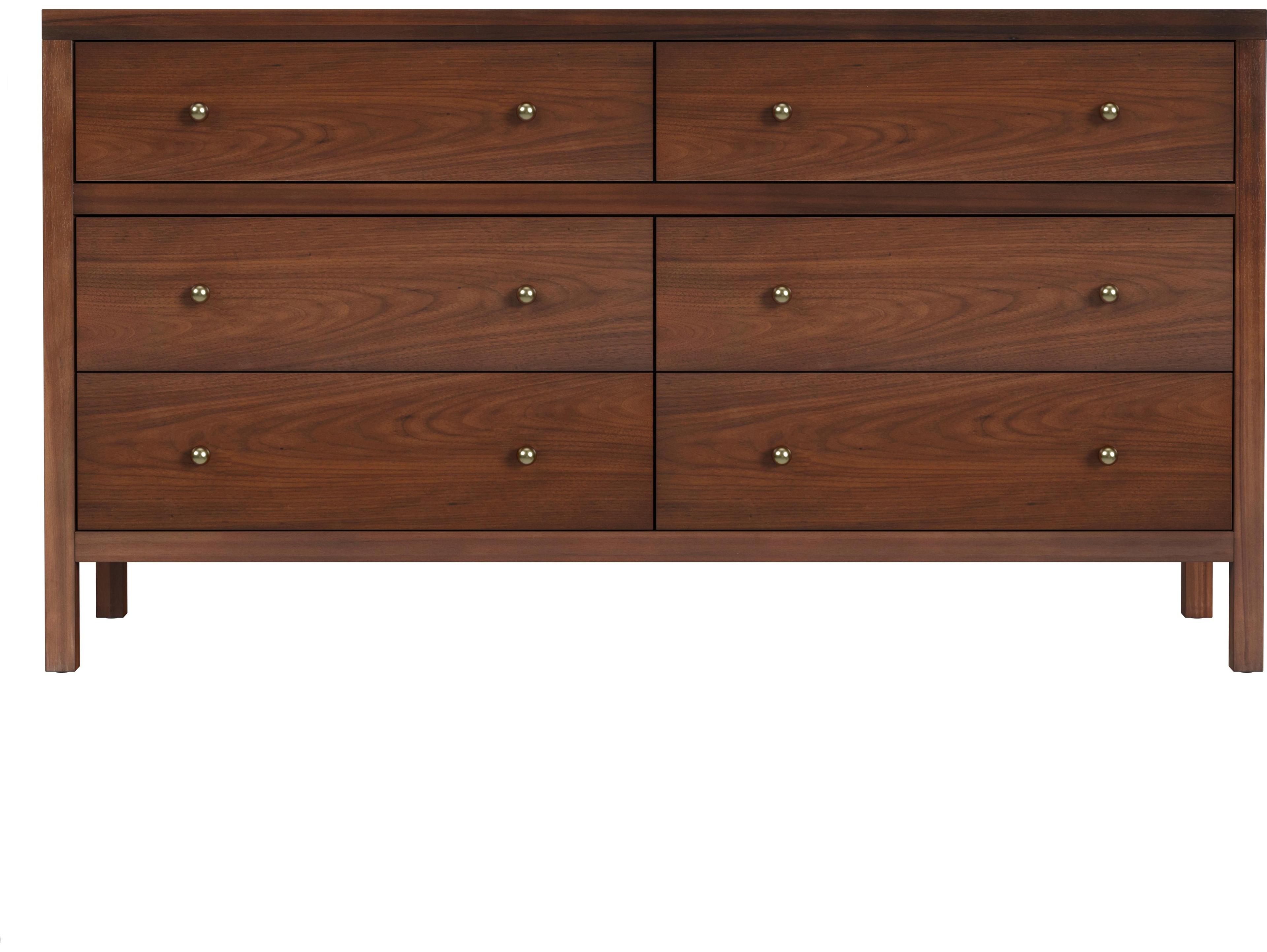 Butler Nora 6-Drawers Brown Acacia Wood Double Dresser