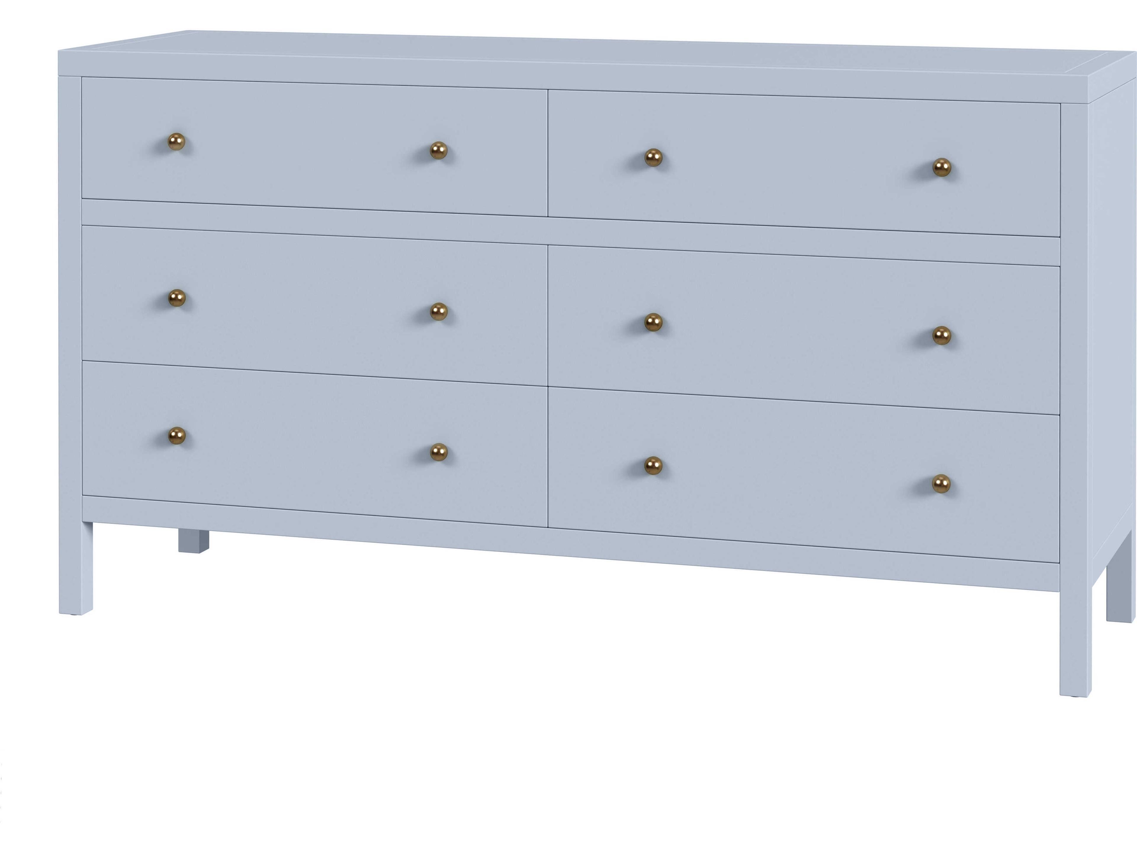 Butler Nora 6-Drawers Acacia Wood Double Dresser