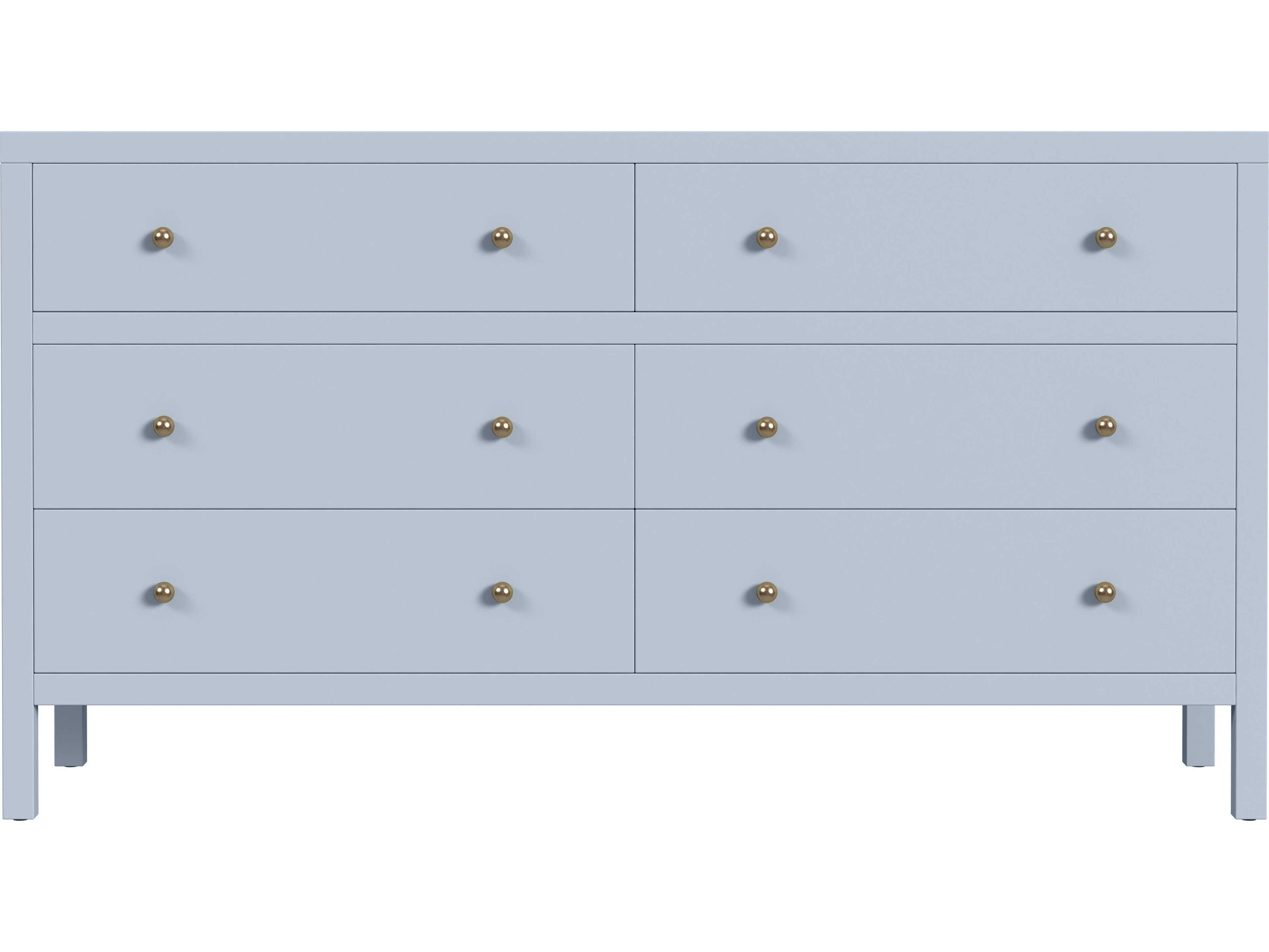 Butler Nora 6-Drawers Acacia Wood Double Dresser