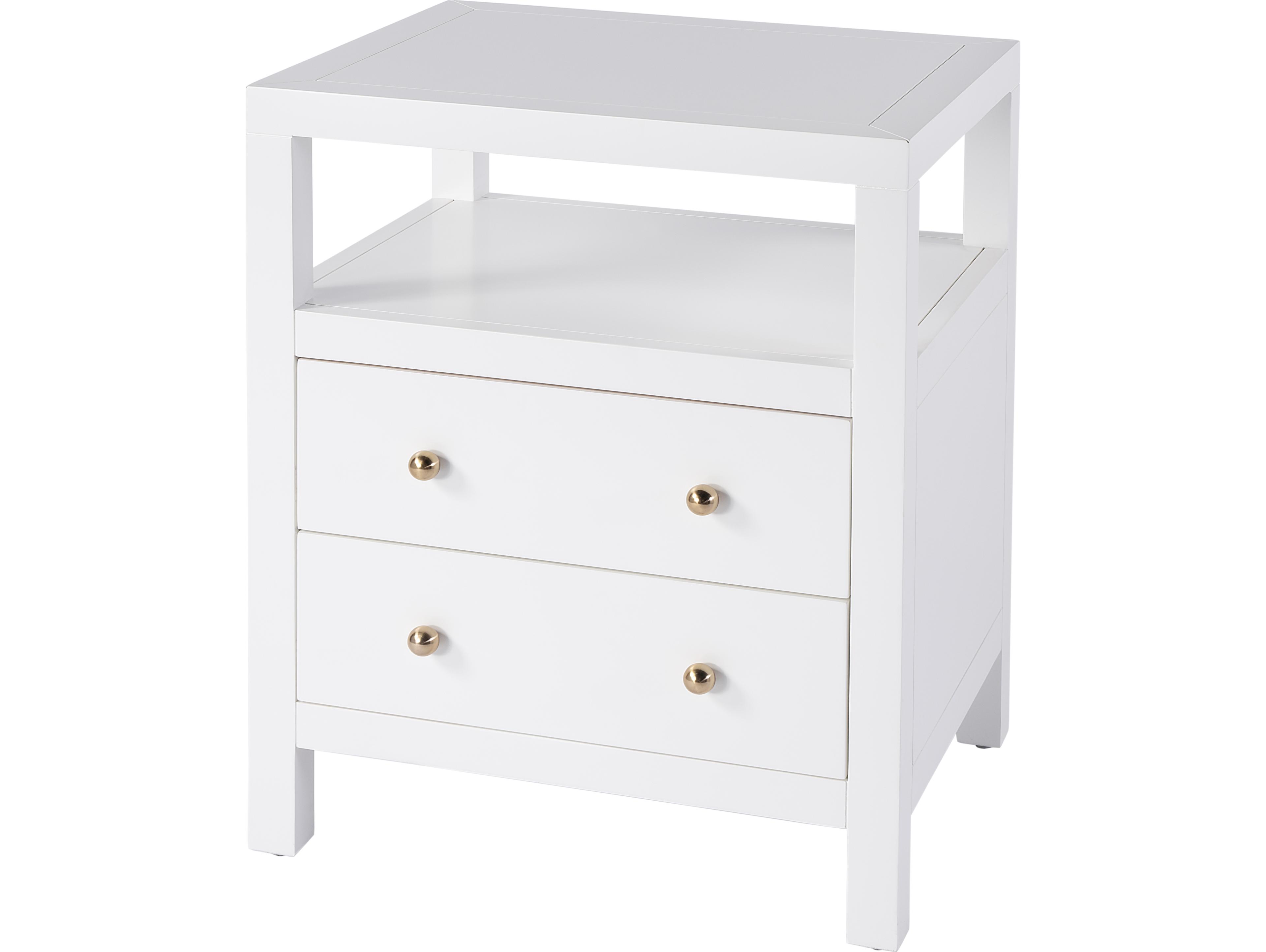 Butler Nora 2-Drawers Acacia Wood Nightstand