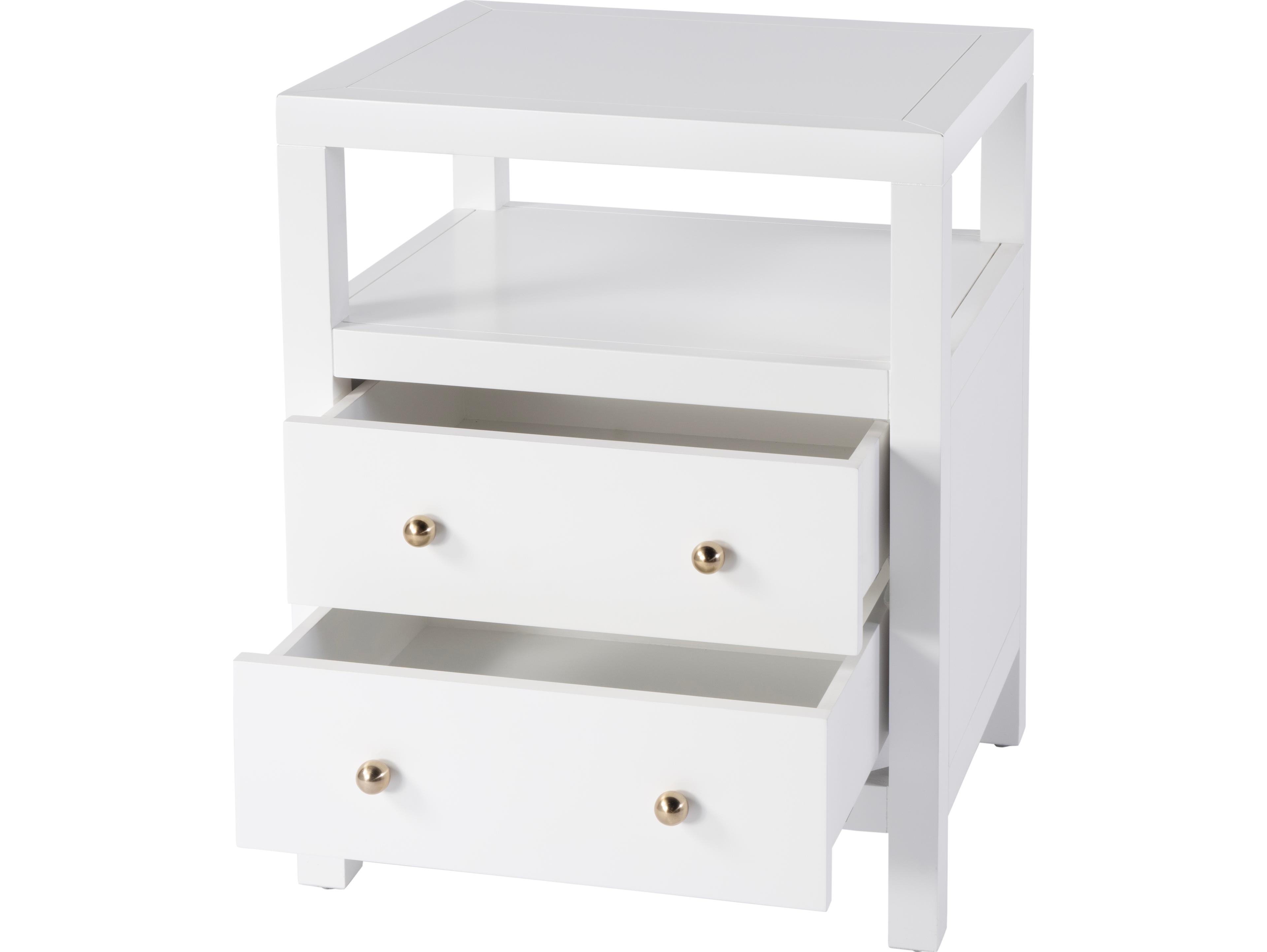 Butler Nora 2-Drawers Acacia Wood Nightstand