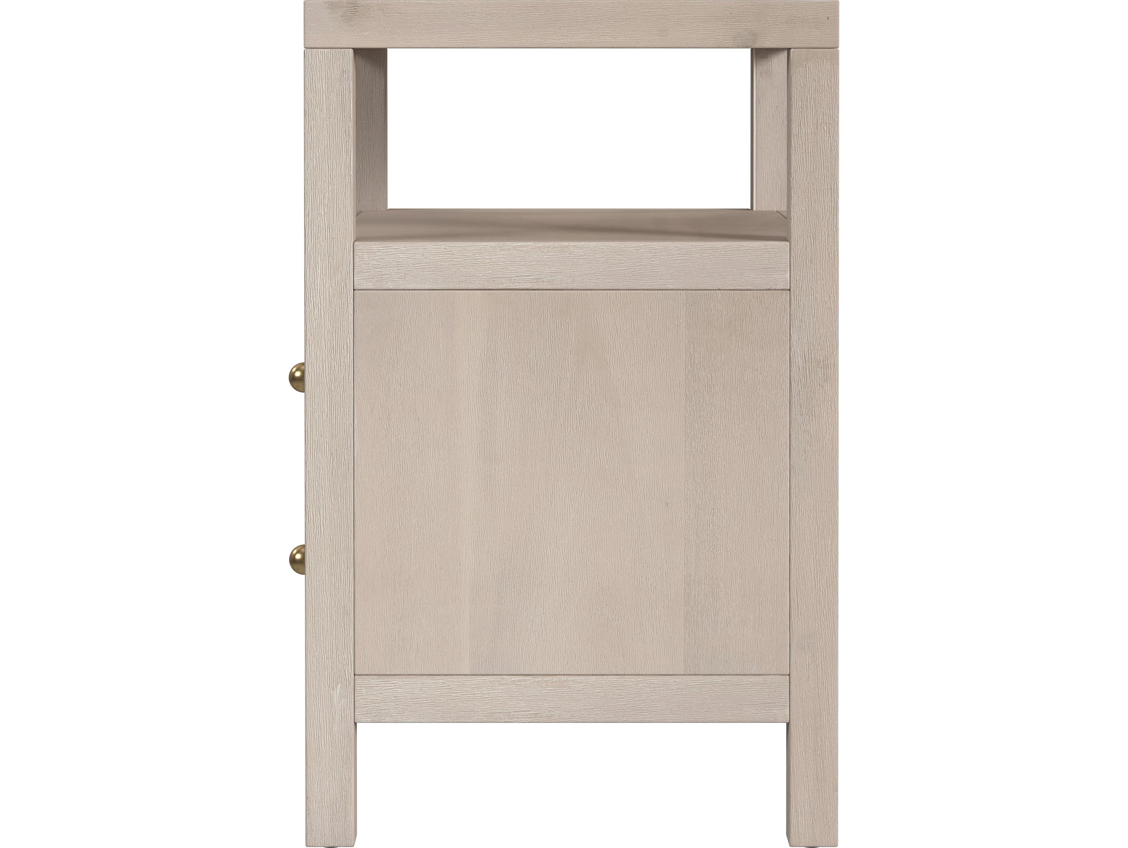 Butler Nora 2-Drawers Beige Acacia Wood Nightstand