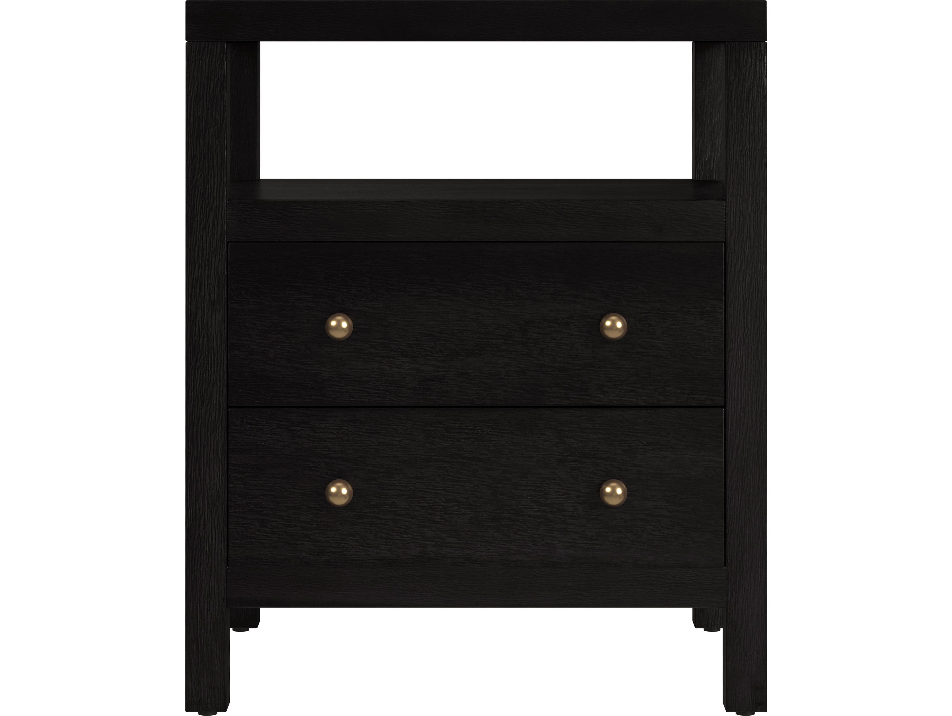 Butler Nora 2-Drawers Brown Acacia Wood Nightstand