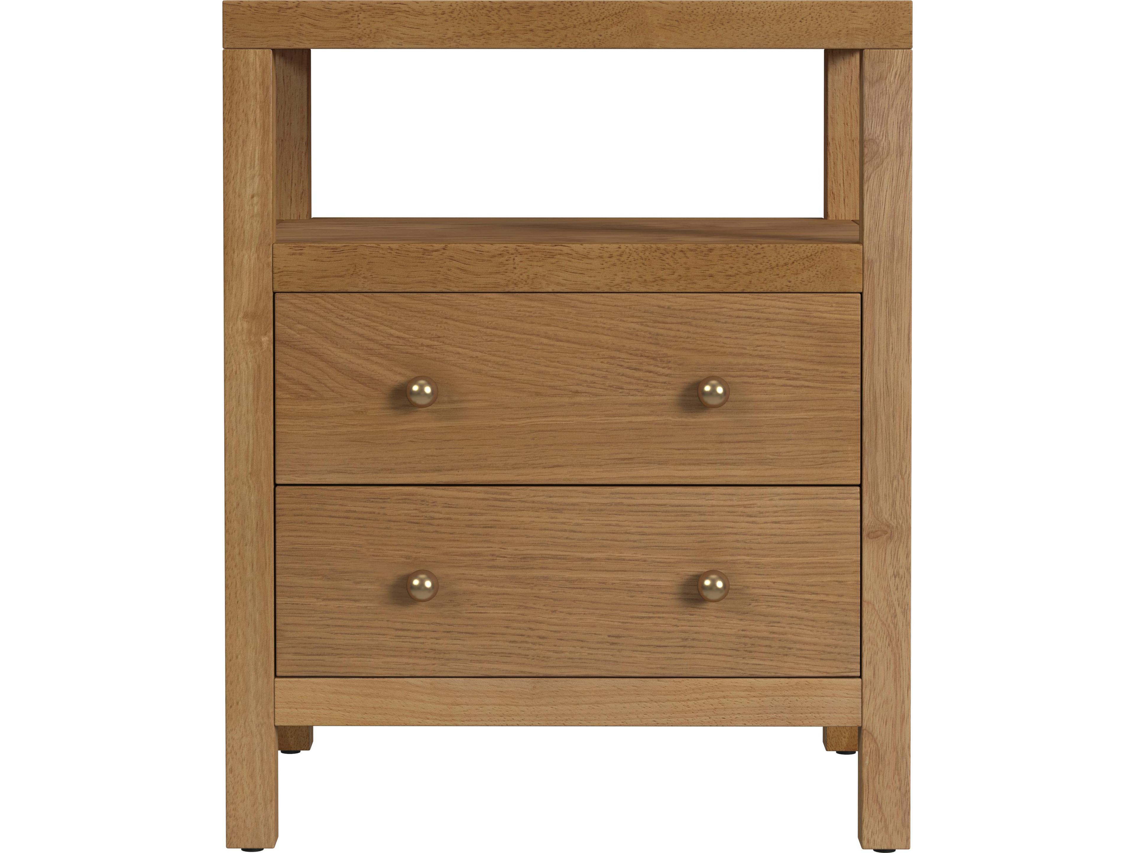 Butler Nora 2-Drawers Oak Wood Nightstand