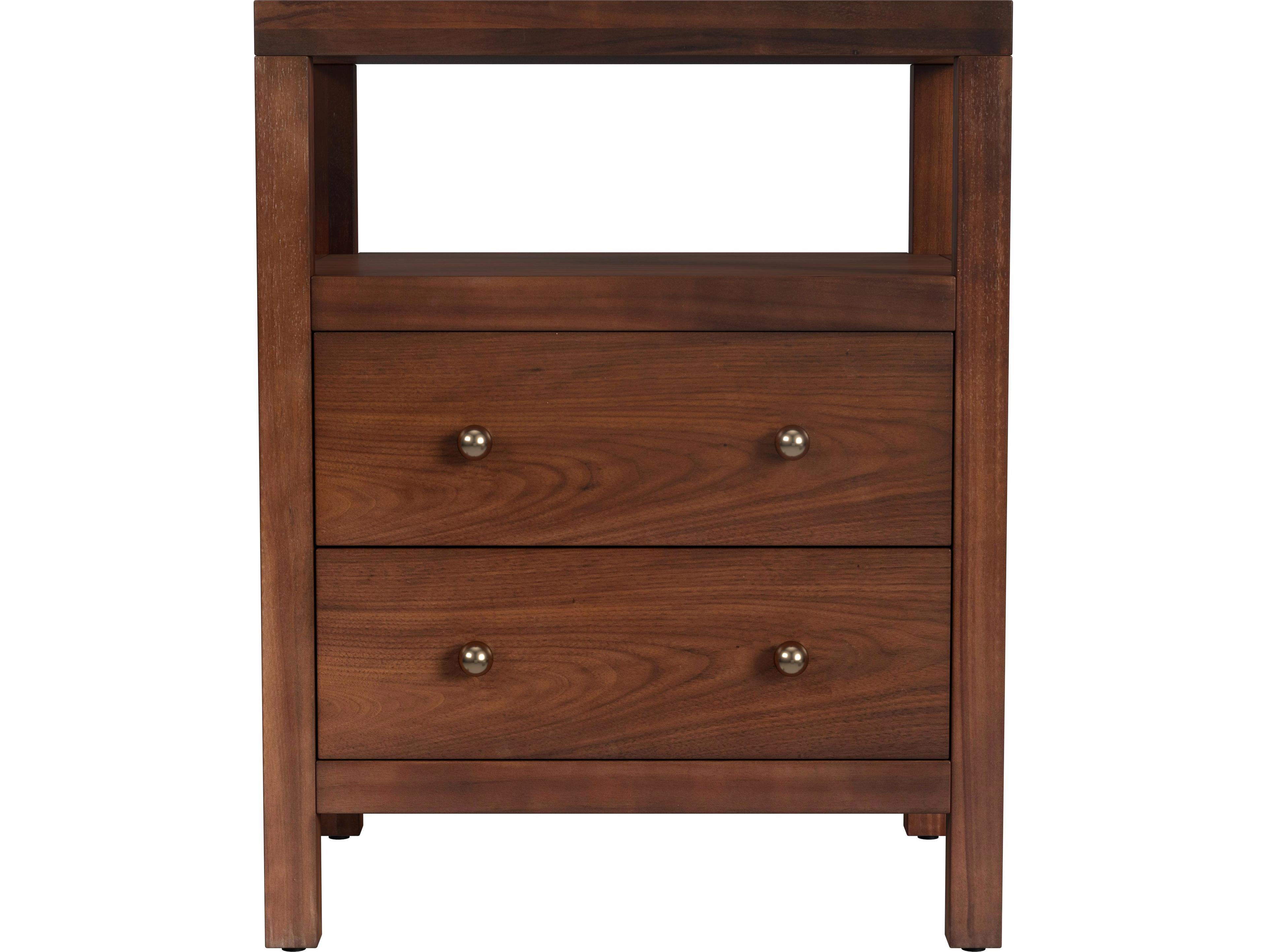 Butler Nora 2-Drawers Brown Acacia Wood Nightstand