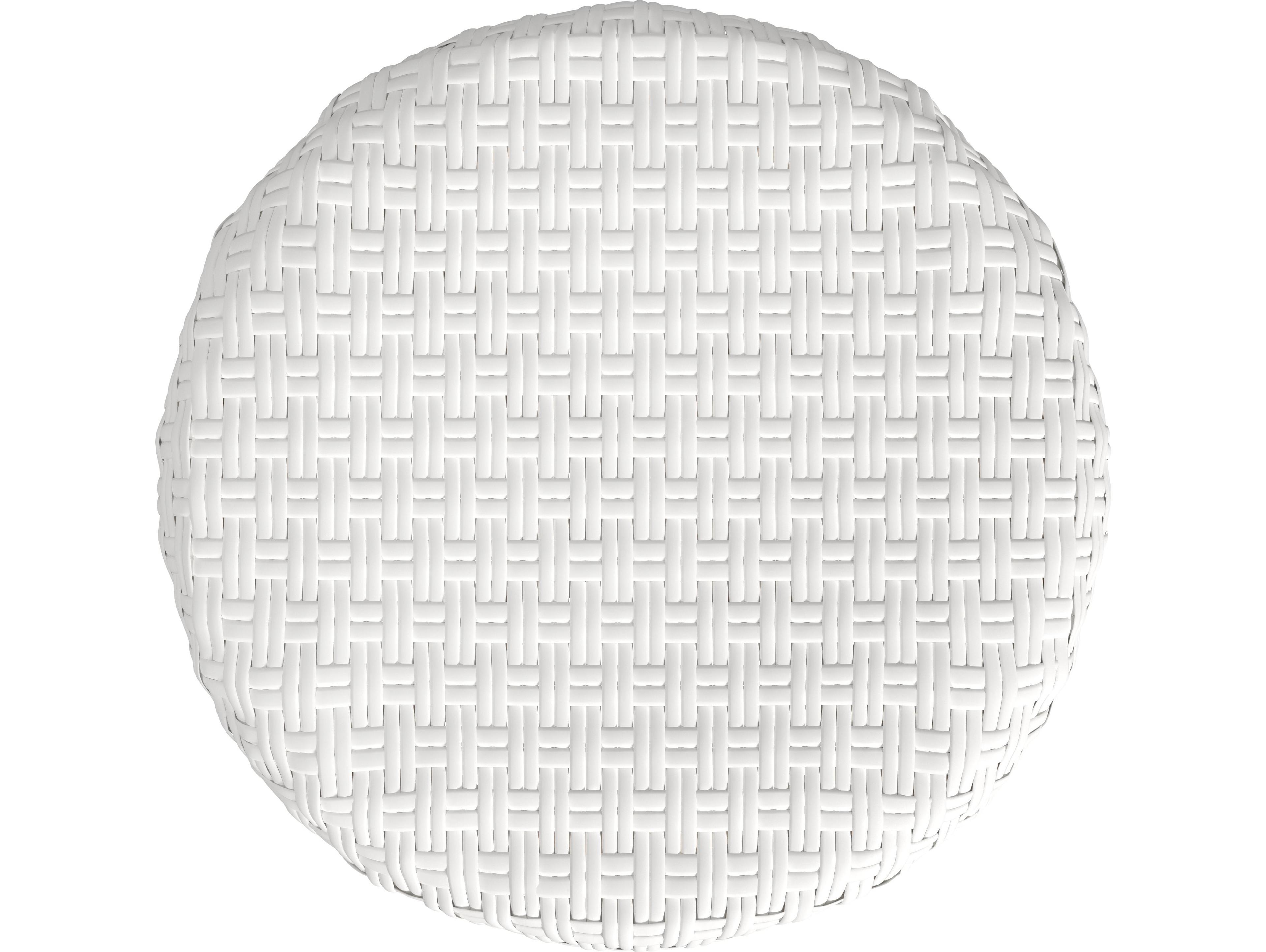 Butler Tobias Glossy White Natural Rattan Frame Table Stool