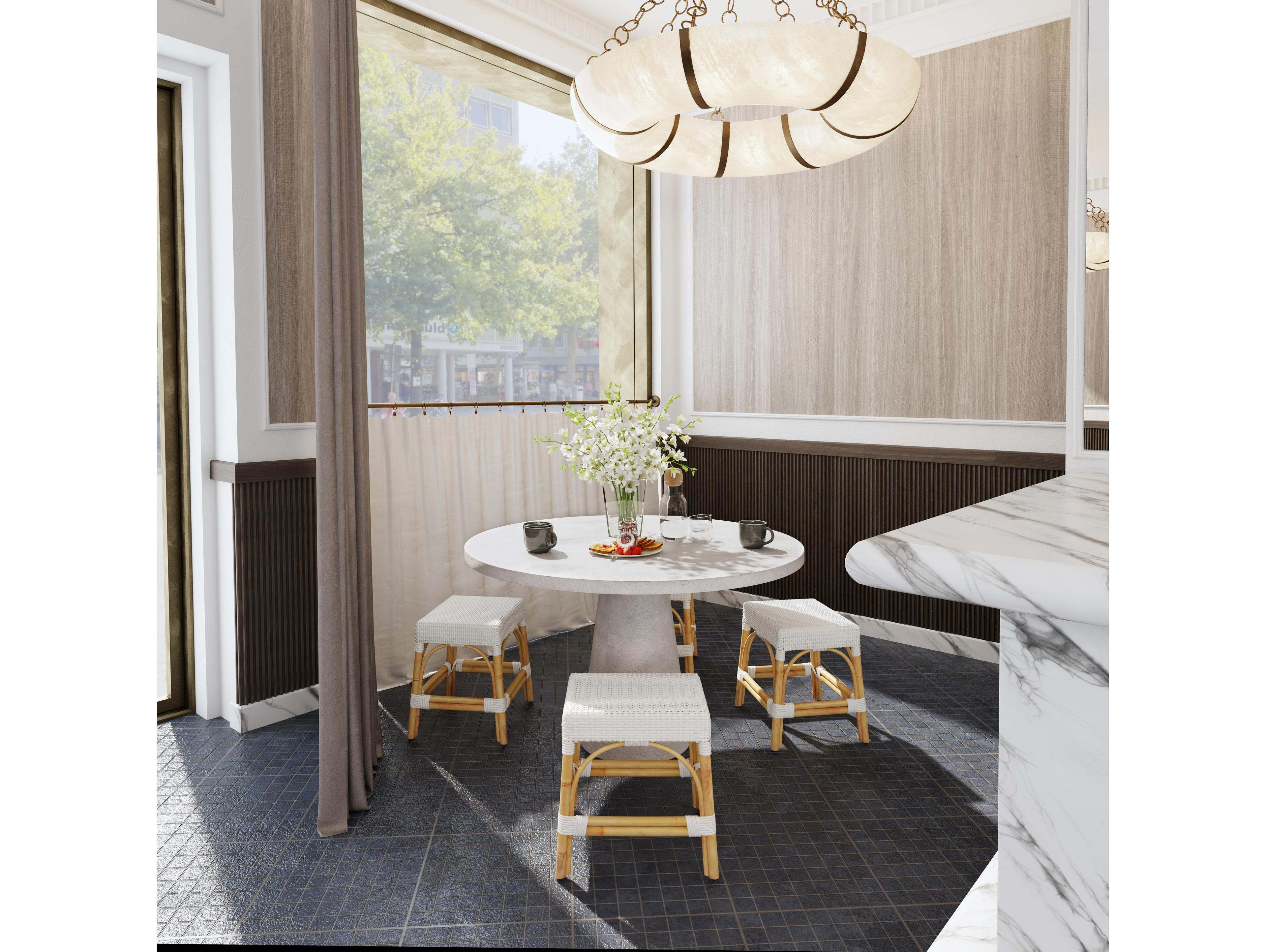 Butler Robias Smooth White Rattan Table Stool