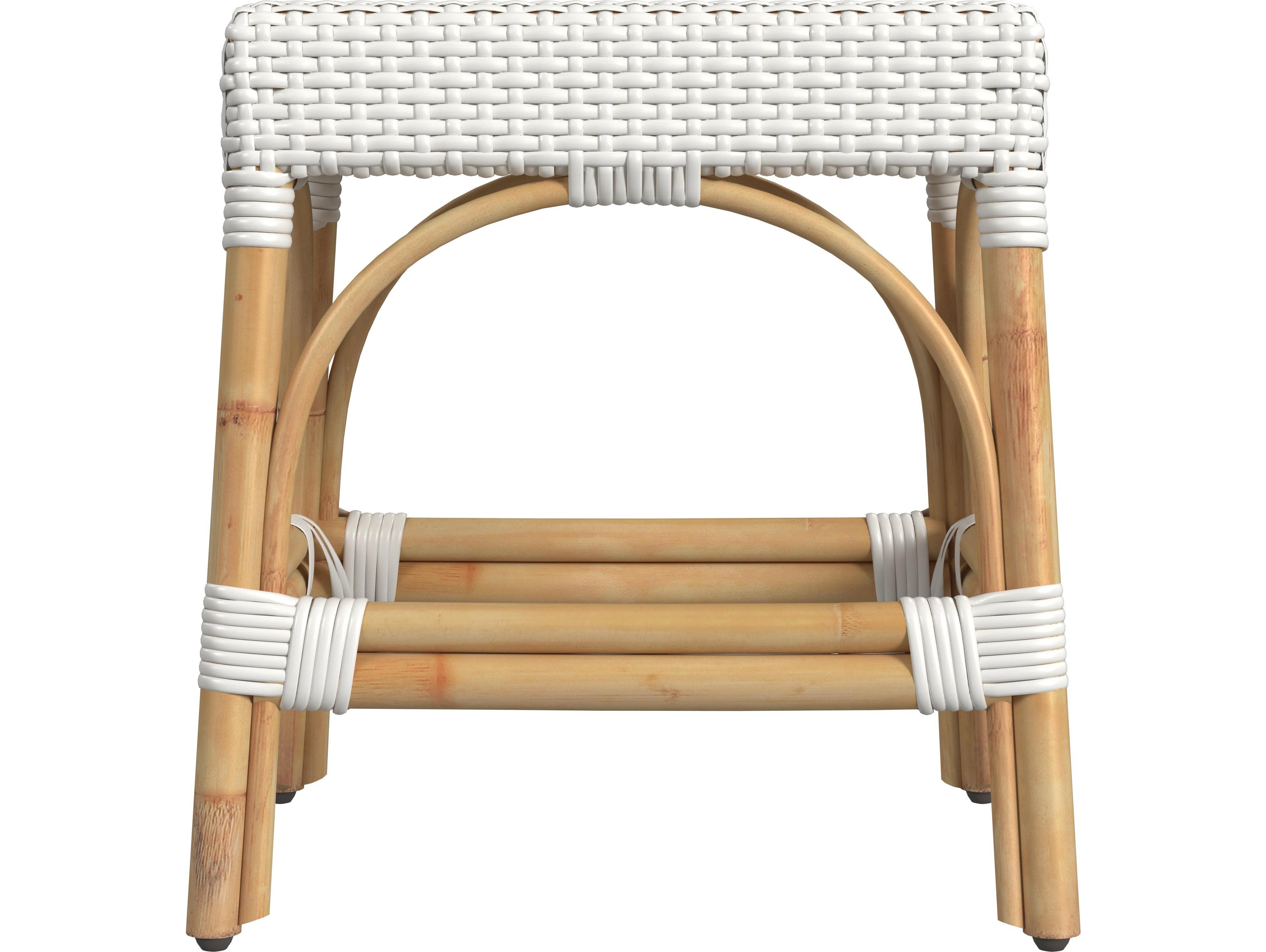 Butler Robias Smooth White Rattan Table Stool