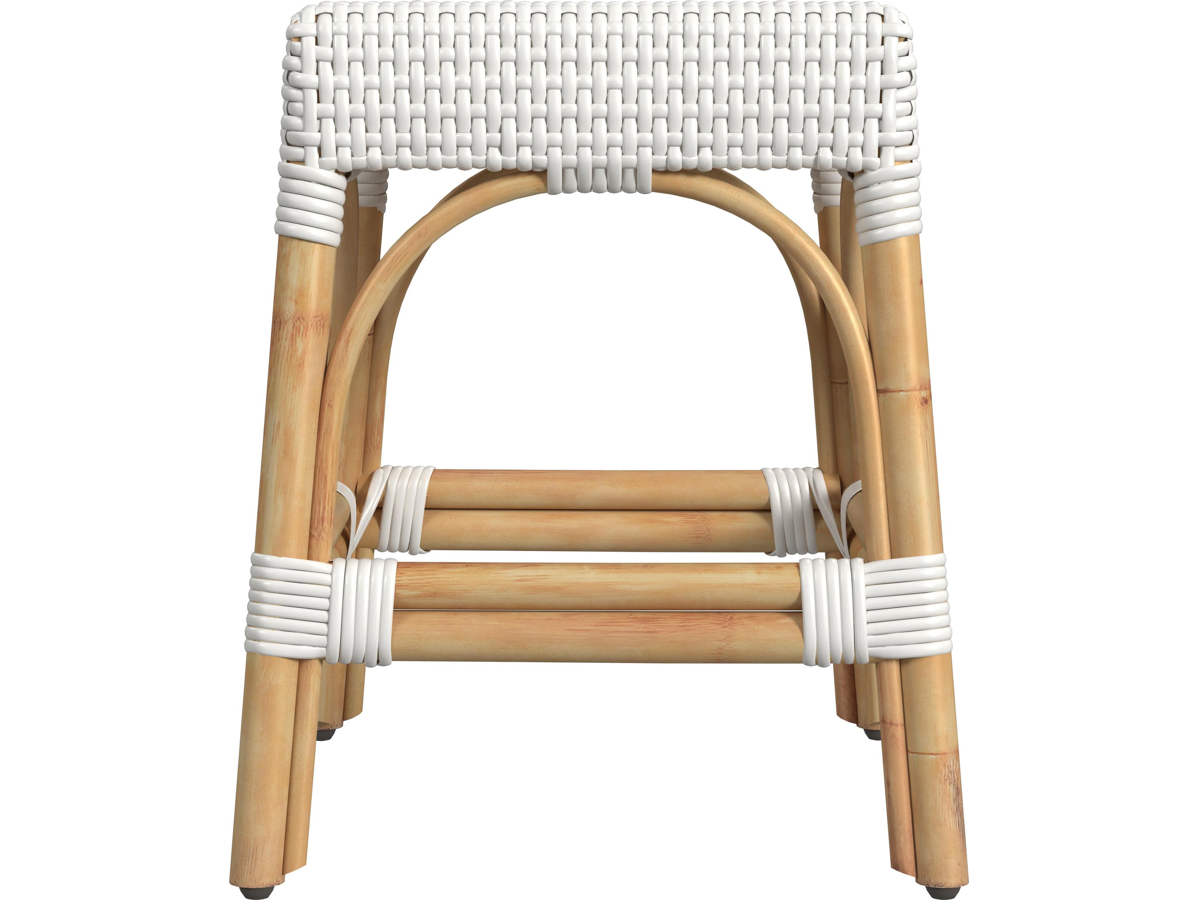 Butler Robias Smooth White Rattan Table Stool