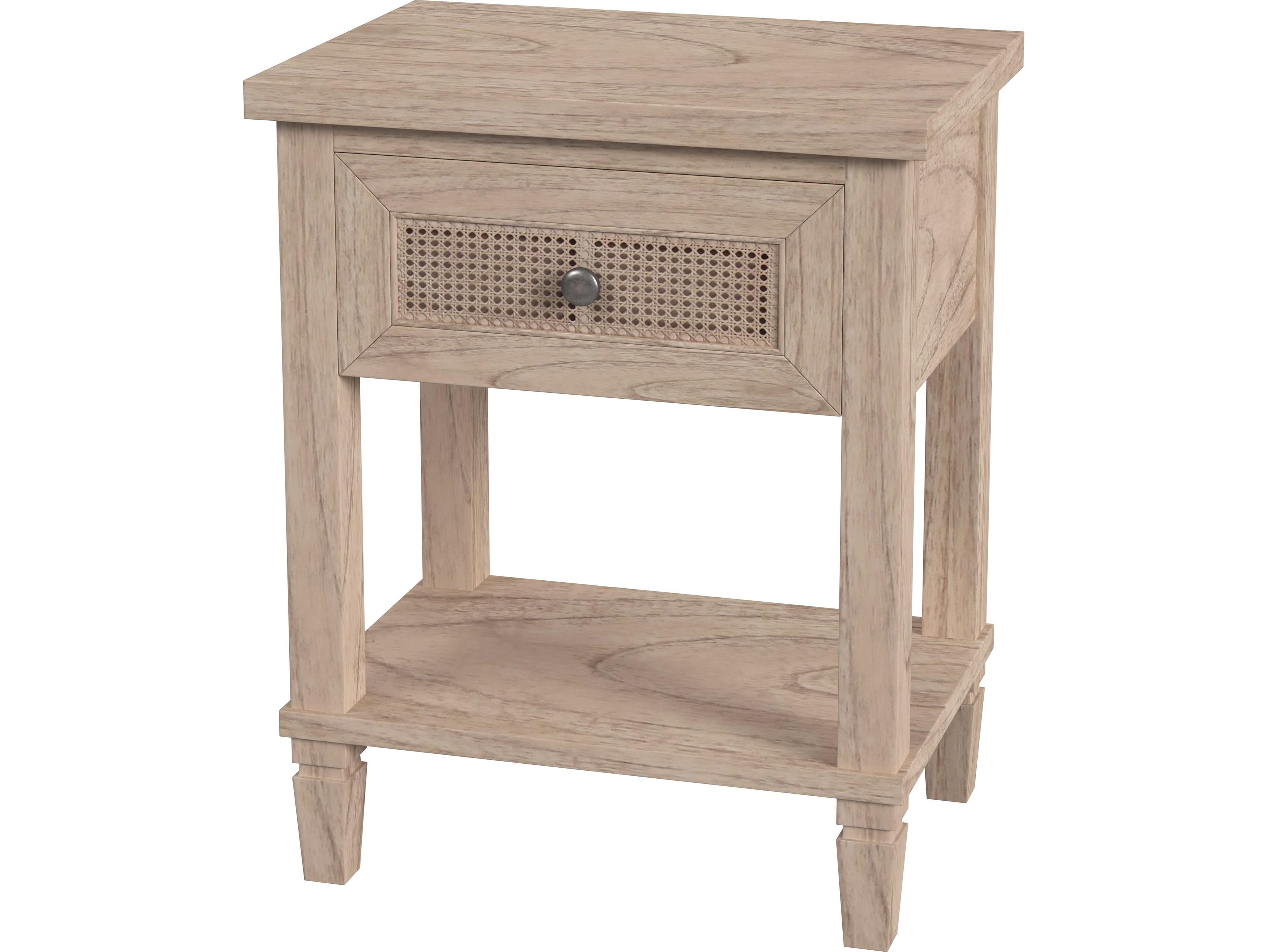 Butler Flagstaff 1-Drawer Natural Mindi Wood Nightstand
