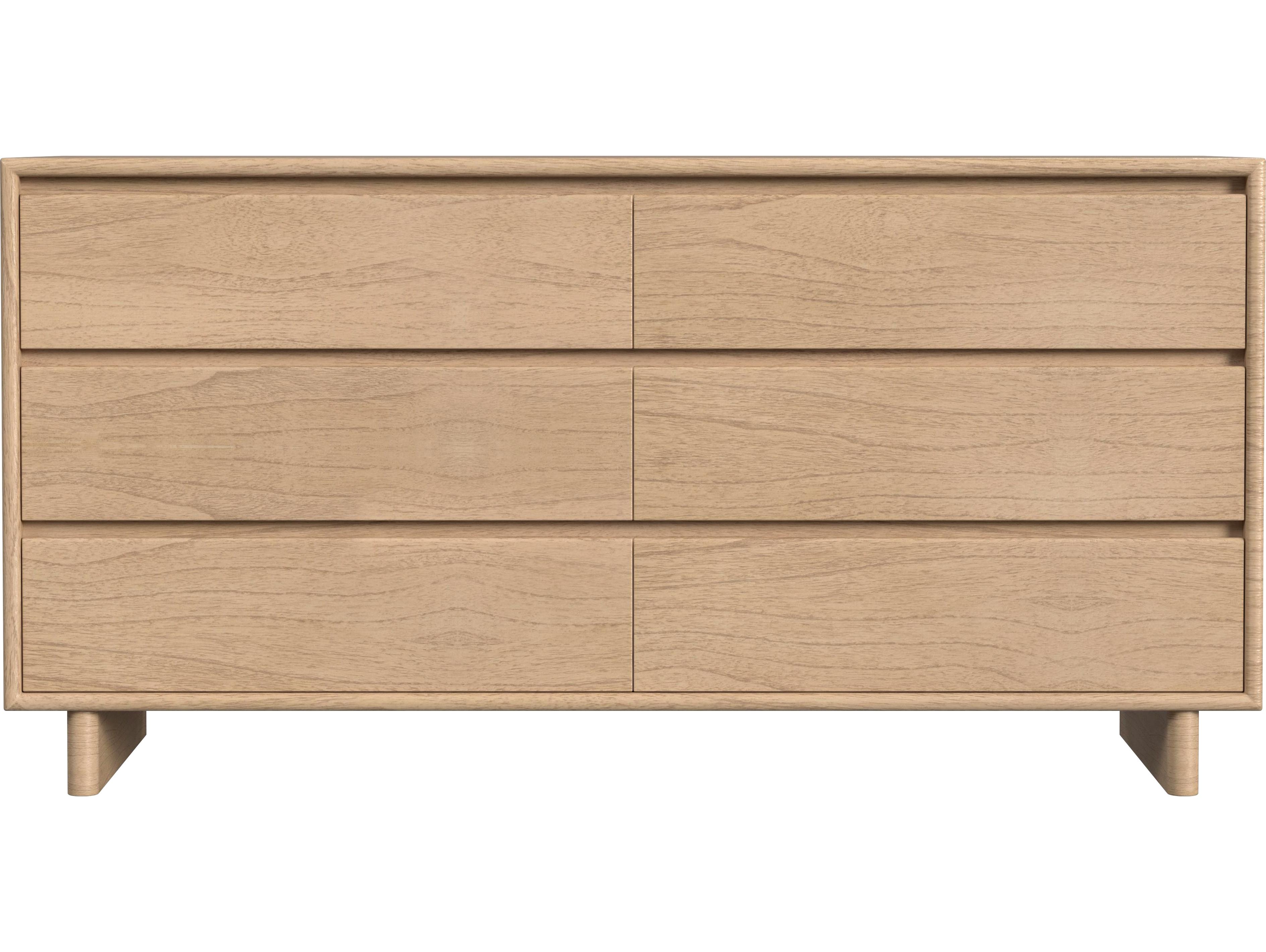 Butler Halmstad 6-Drawers Natural Mindi Wood Double Dresser