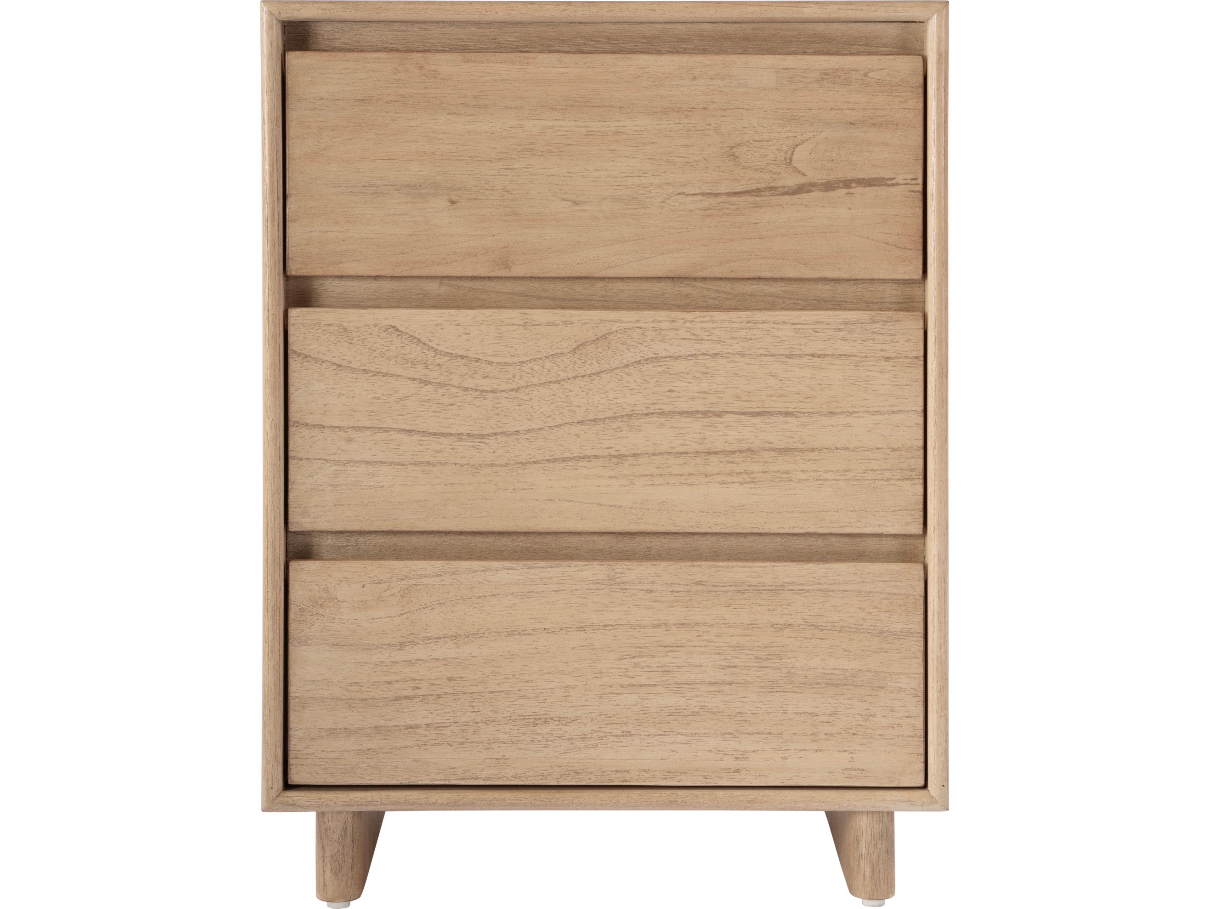 Butler Halmstad 3-Drawers Natural Mindi Wood Nightstand